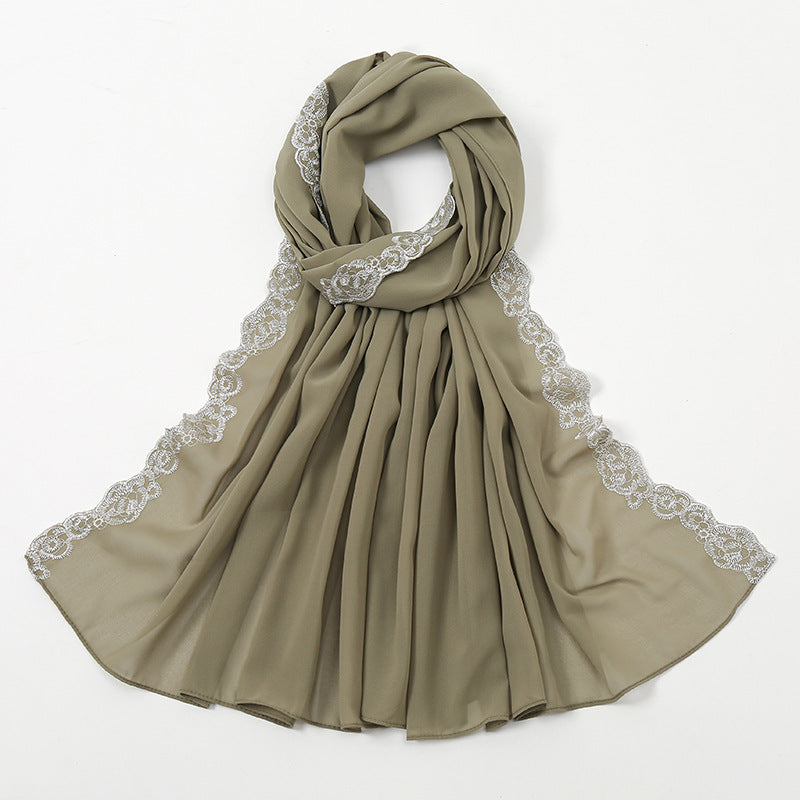 LUMAYA LM1124 Chiffon Fashion Lace Scarf