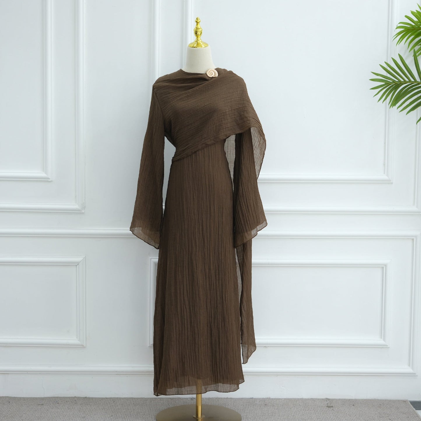 LM6629 Design Solid Color Double Layer Dress