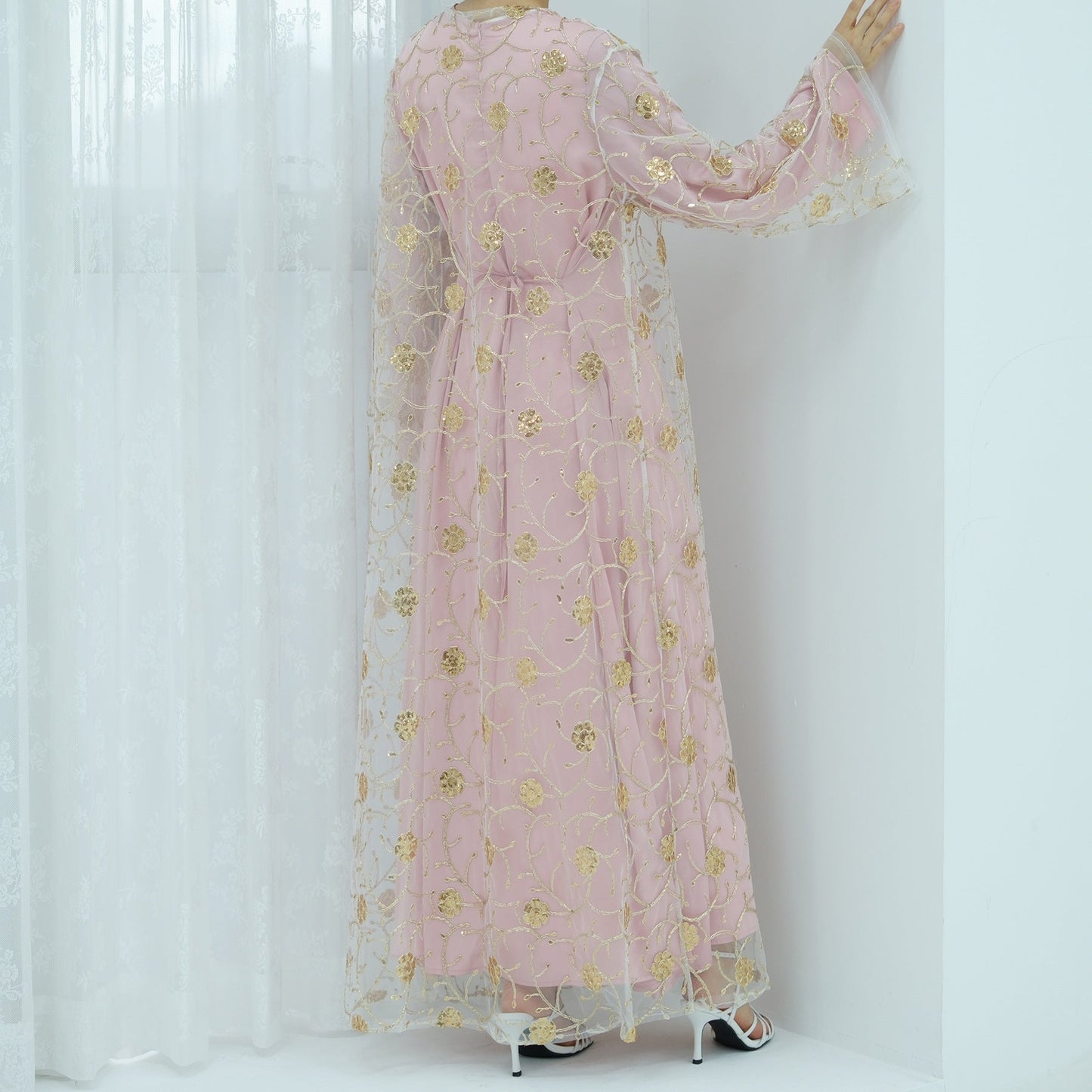 LM6627 Gold hook flower embroidered cardigan (with optional inner wear)
