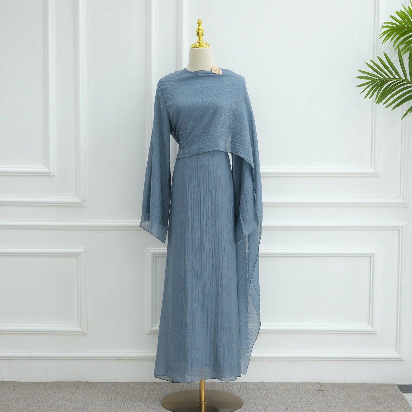 LM6629 Design Solid Color Double Layer Dress