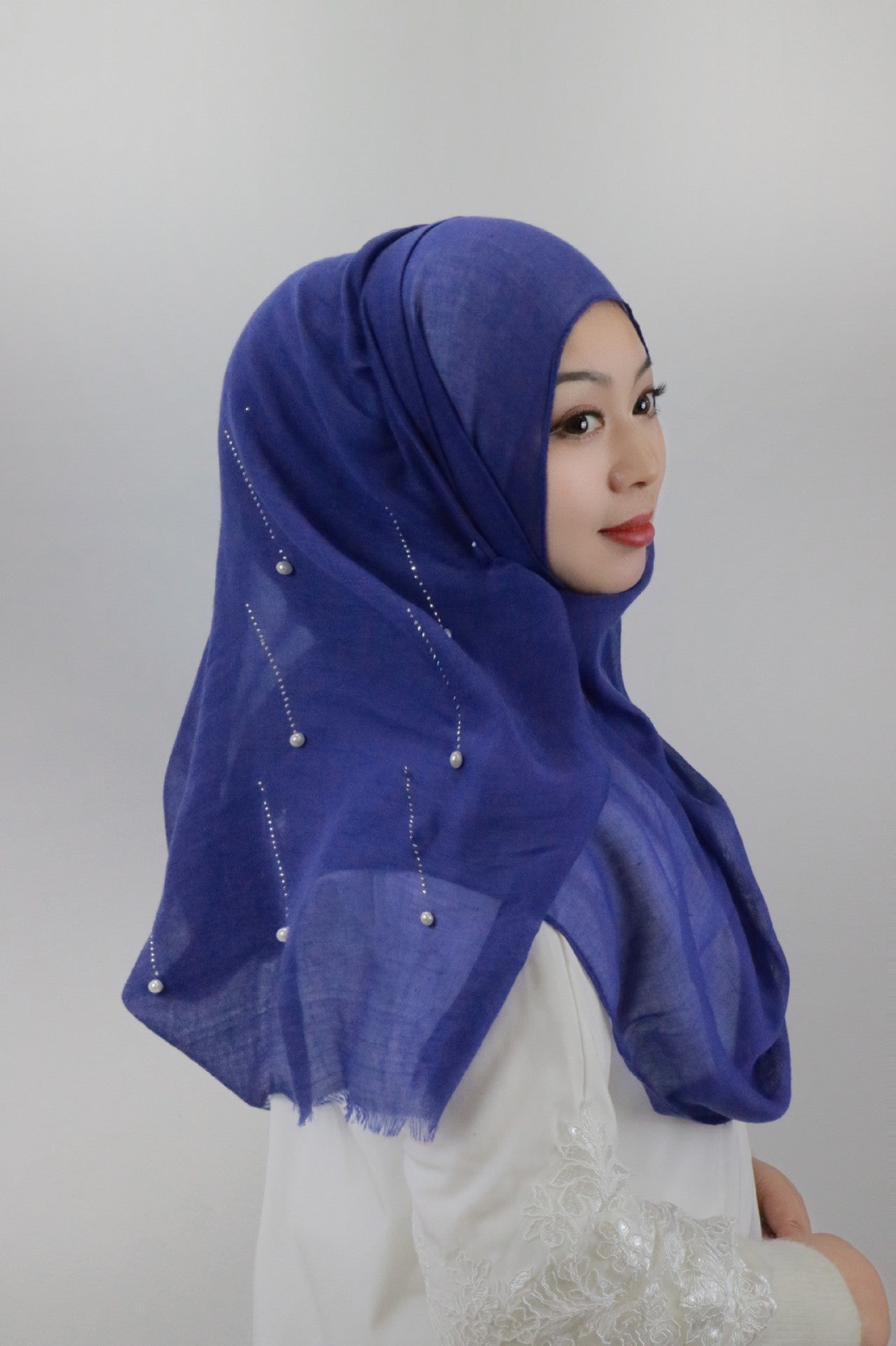 LUMAYA LM1106 Solid Color Scarf Long Beaded SLMwl Headband