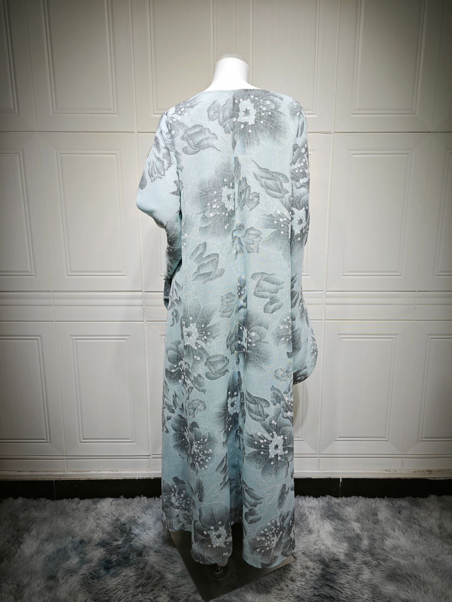 LM6639 Floral Appliqué Embroidered Long Dress
