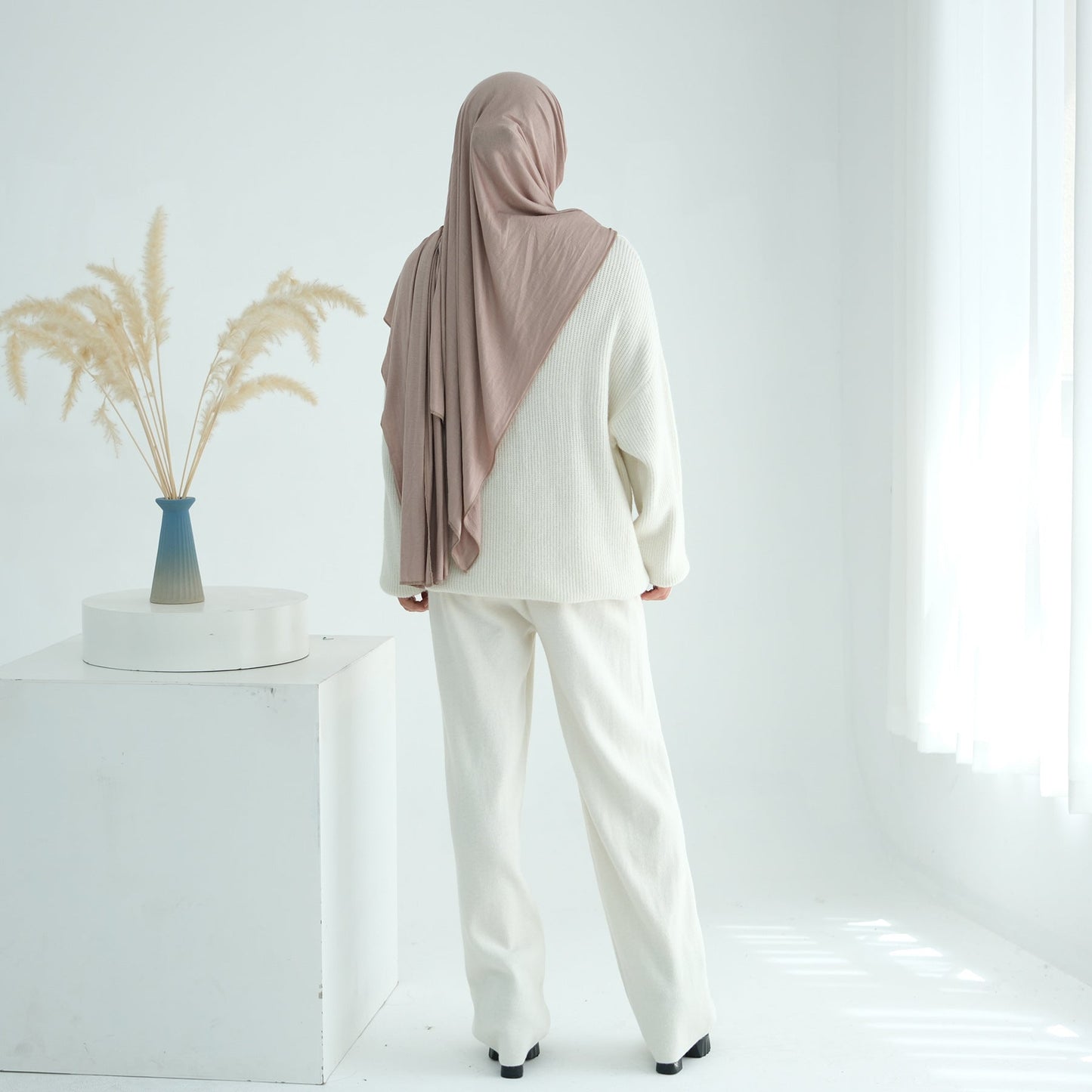 LM6594 Autumn and Winter Thickened Knitted Suit | Simple Solid Color Two-piece Suit