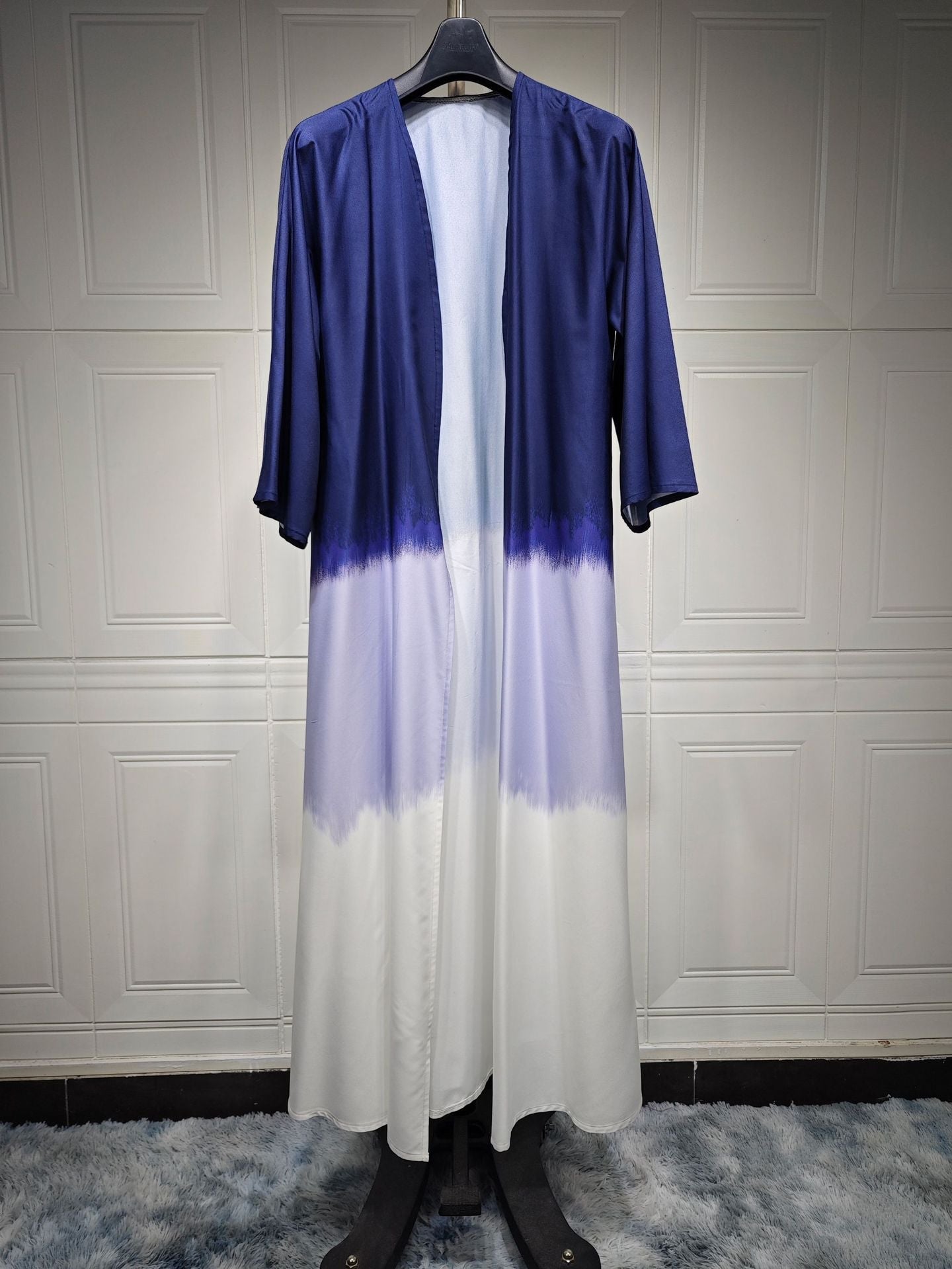 LUMAYA LM1096 Muslim Tie-dyed Cloak Cardigan Dress Abaya