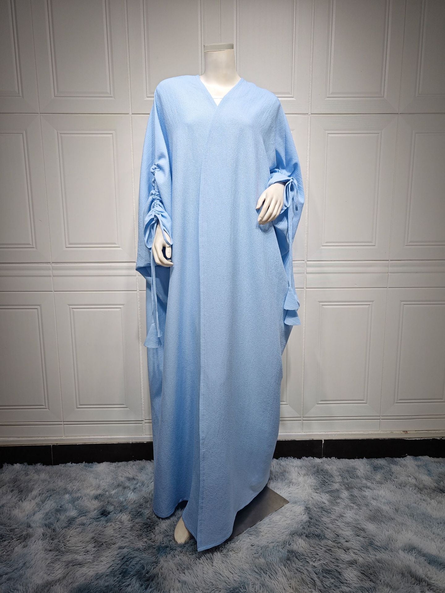 LUMAYA LUMAYA0515 Muslim Solid Bat Sleeves Casual Cardigan
