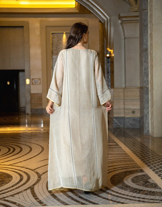 LM6637  Mesh Sequined Embroidered Long Dress