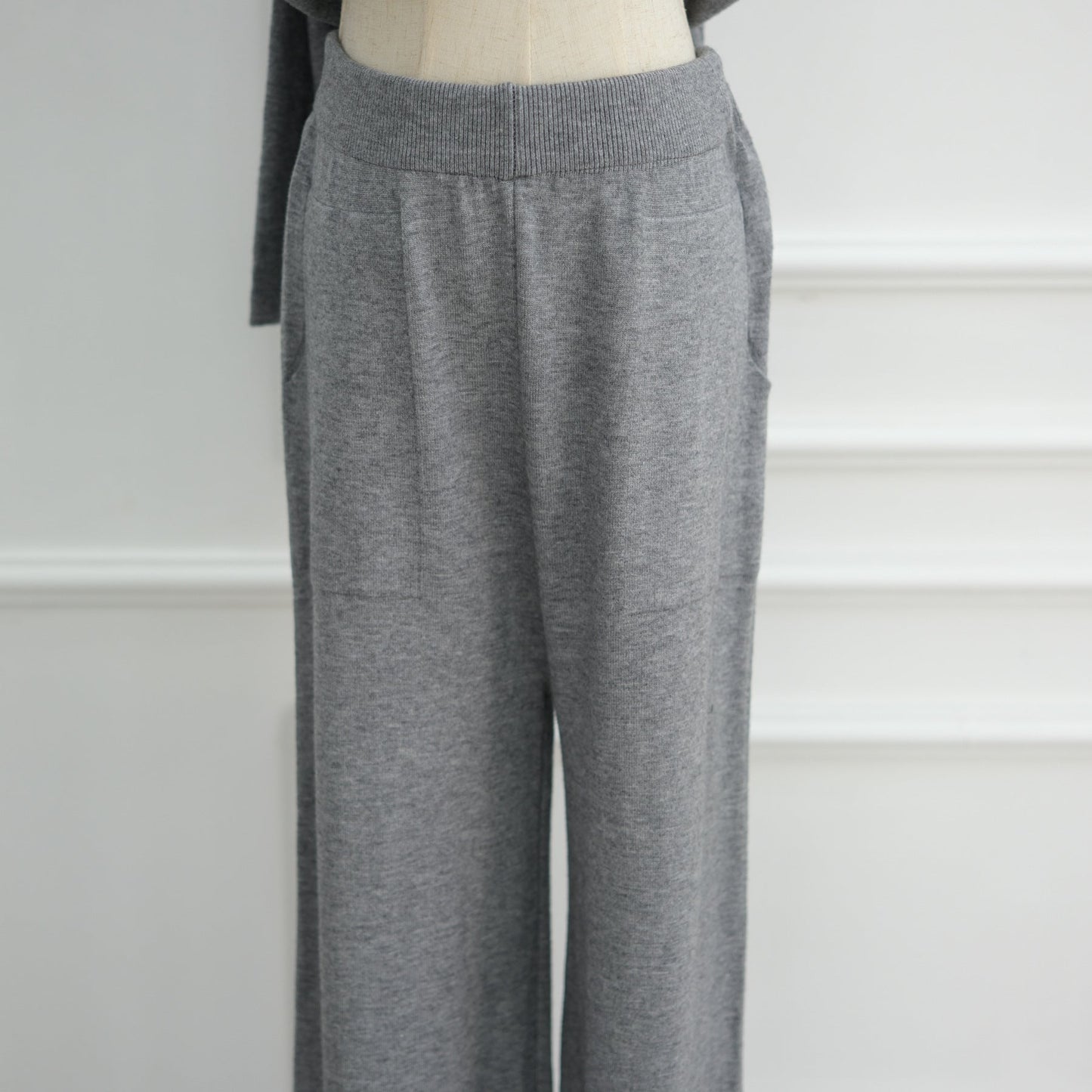 LM6593 Soft knitted home set | Simple solid color two-piece set