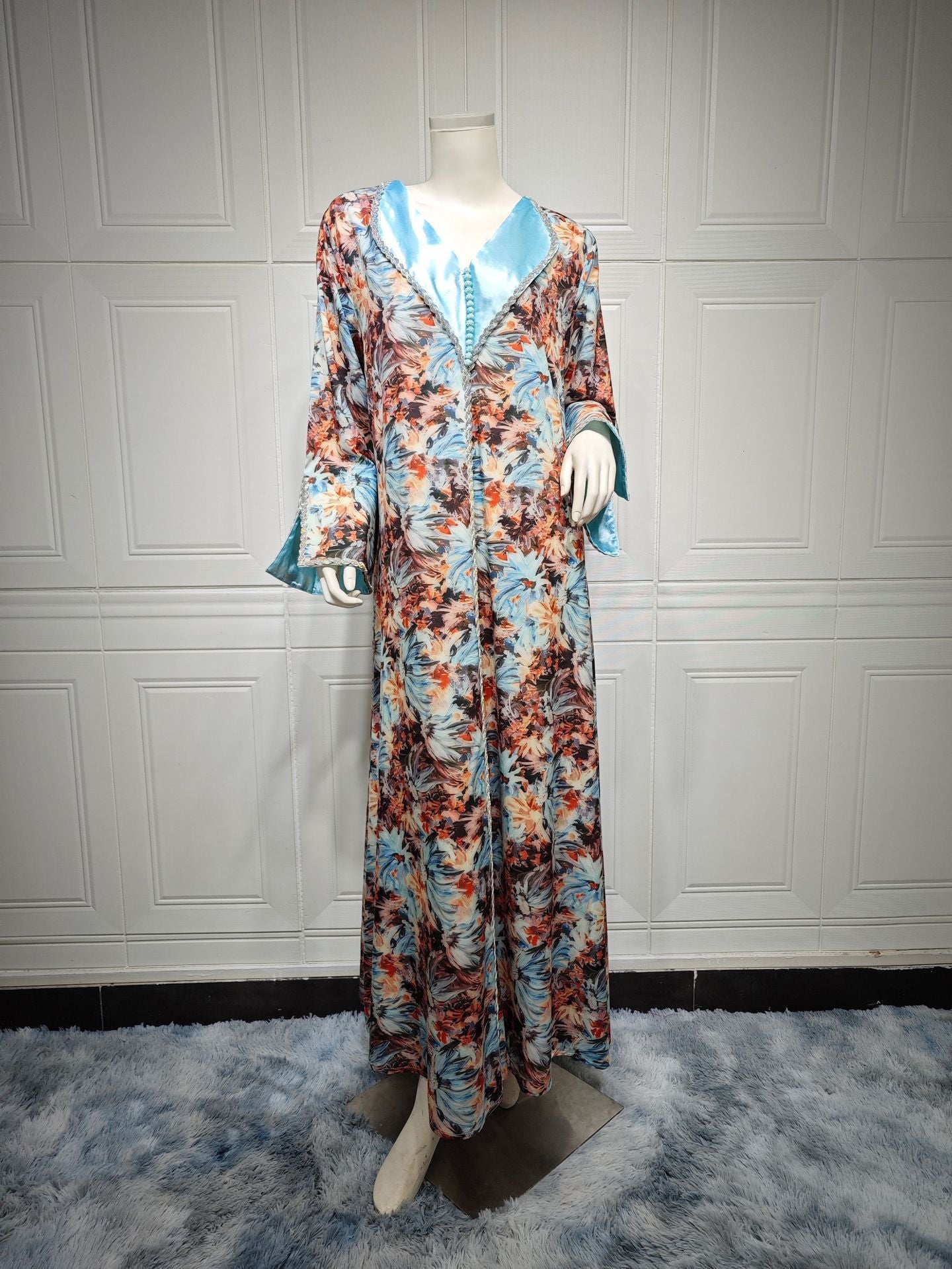 LUMAYA LUMAYA1070 Fashionable Printed Diamond Set Robe