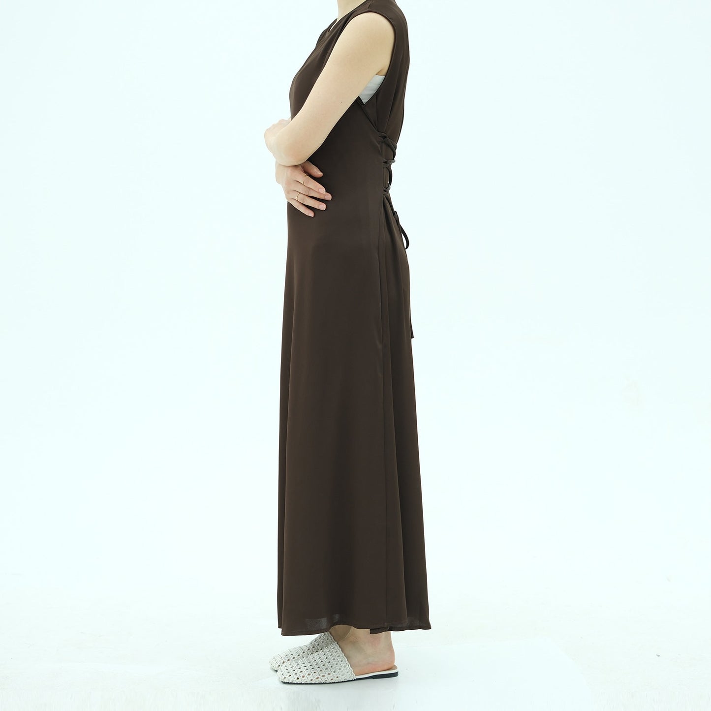 LM6620 Sleeveless Back Tie Dress (One-Piece)