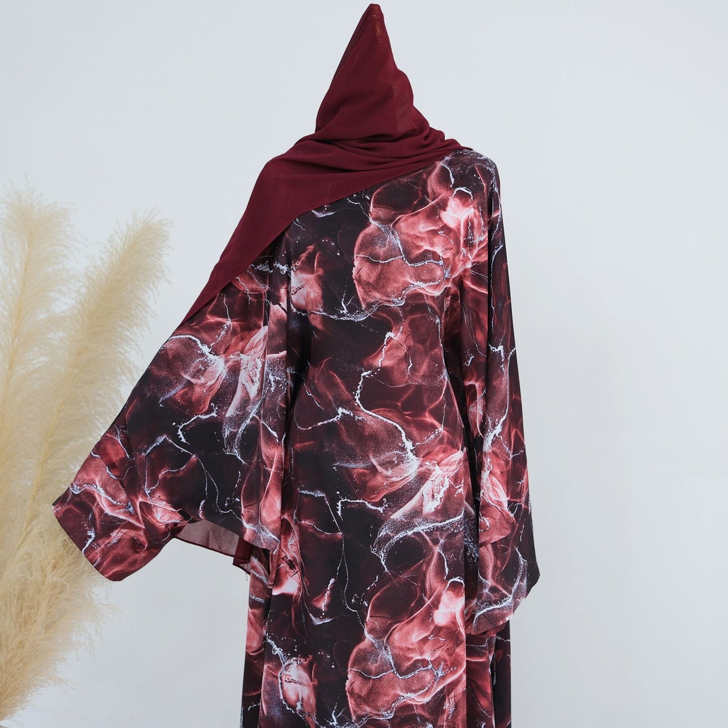 LM6621  Printed Long-sleeved Dress (with Optional Headscarf)