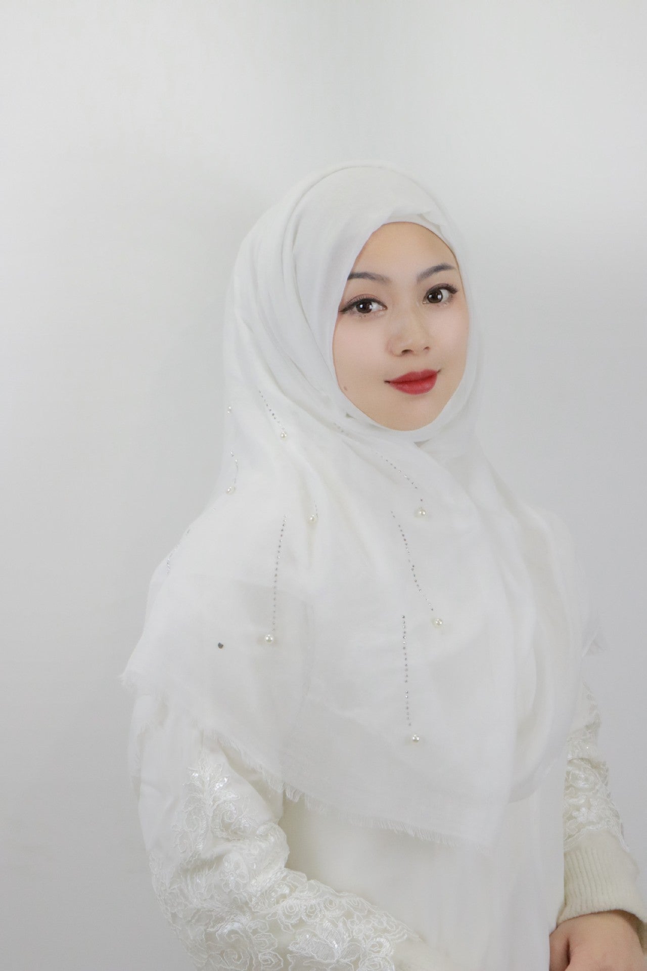 LUMAYA LM1106 Solid Color Scarf Long Beaded SLMwl Headband