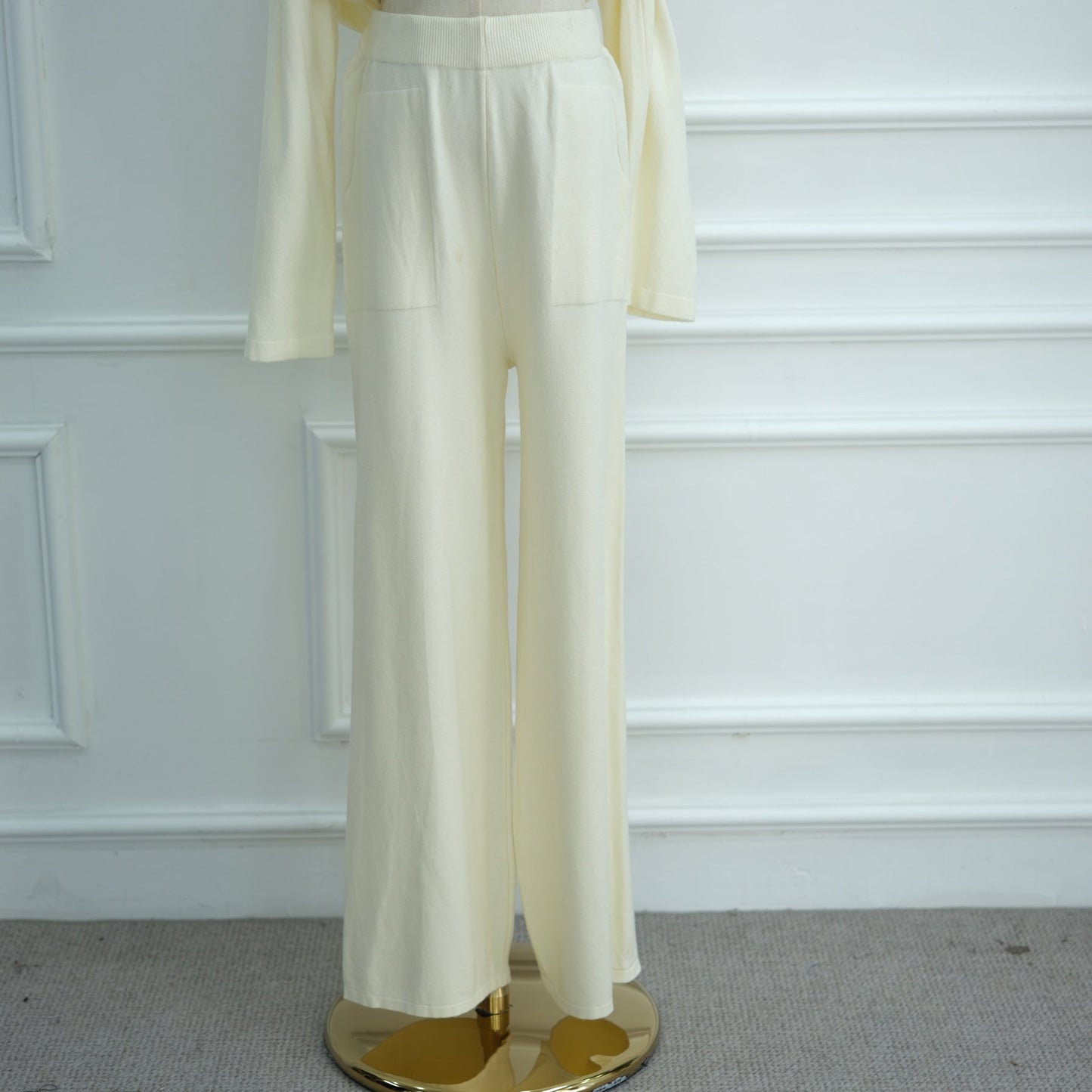 LM6593 Soft knitted home set | Simple solid color two-piece set