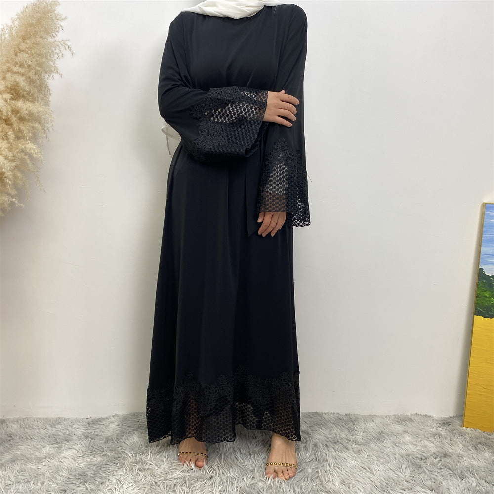LUMAYA LUMAYA1084 Muslim Fashion Lace Robe Dress