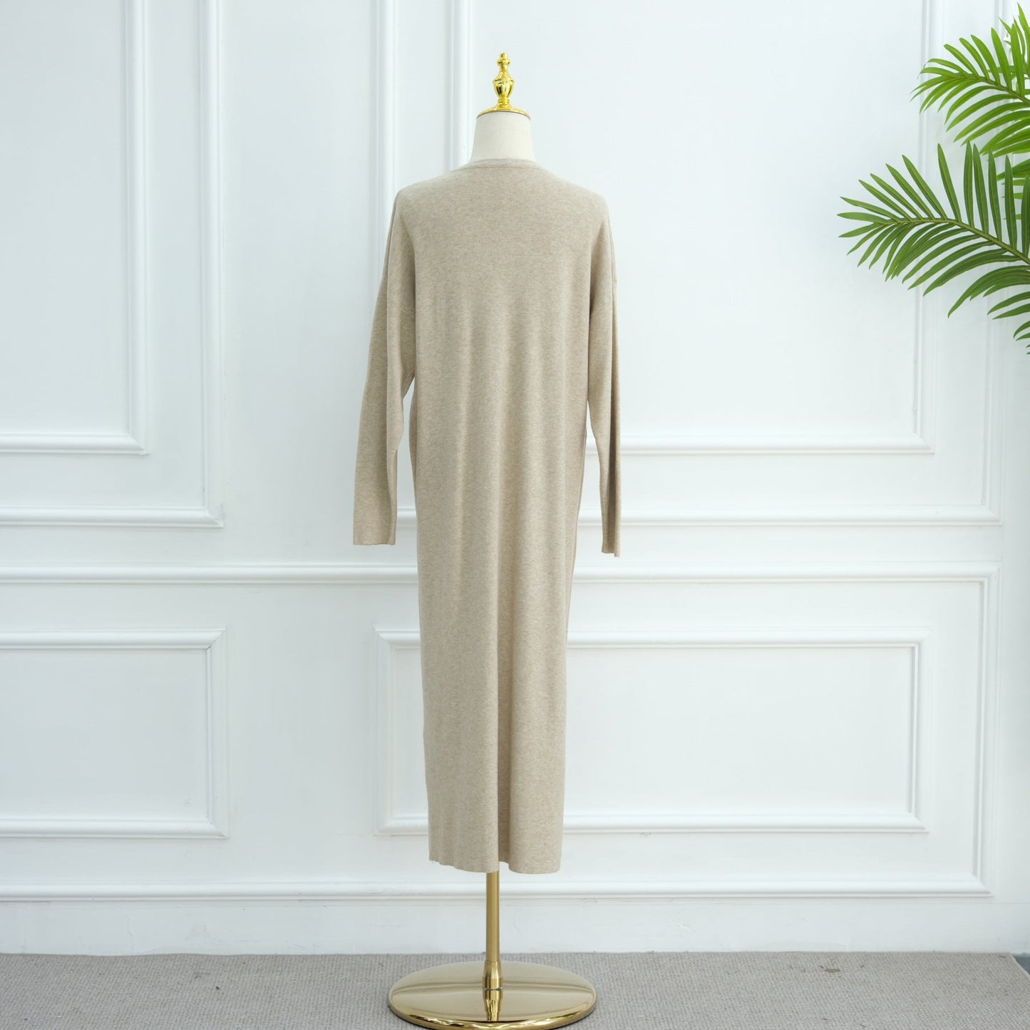 LM6598 Autumn and Winter Knitted Dress, Long Solid Color (headscarf Not Included)