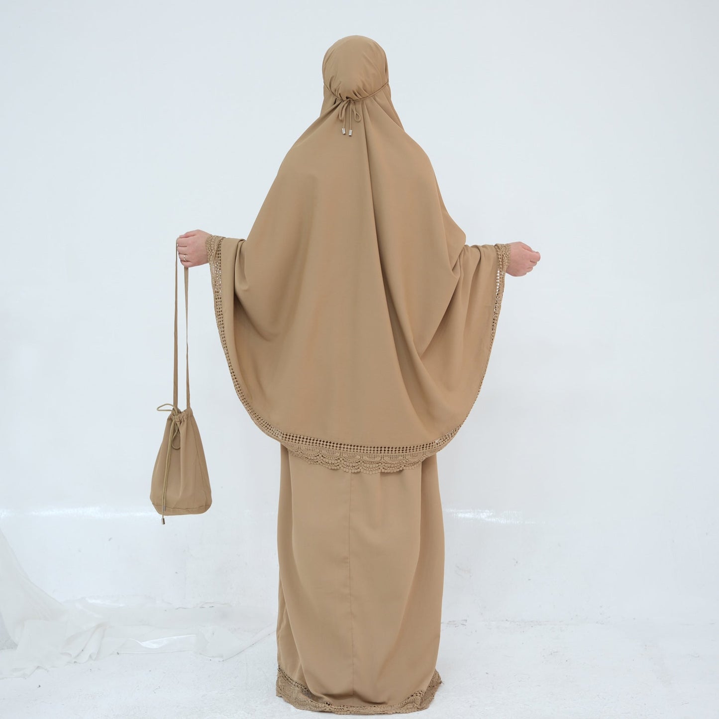 LM6615 Lace Prayer 4-Piece Set (Includes Prayer Mat and Storage Bag)