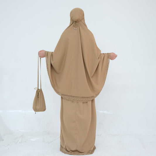 LM6615 Lace Prayer 4-Piece Set (Includes Prayer Mat and Storage Bag)