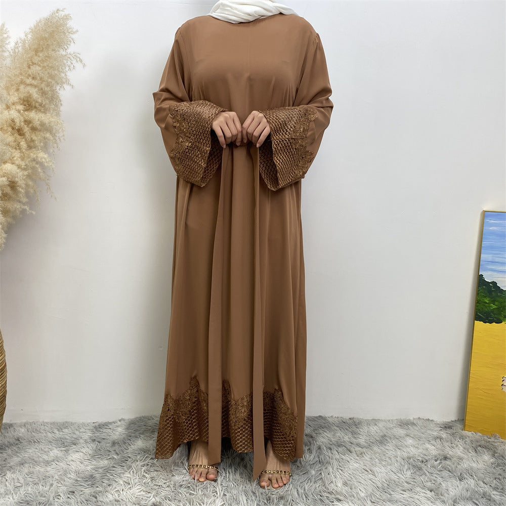 LUMAYA LUMAYA1084 Muslim Fashion Lace Robe Dress