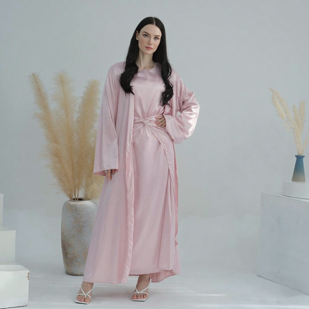 LM6581 Solid color three-piece women's long skirt suit