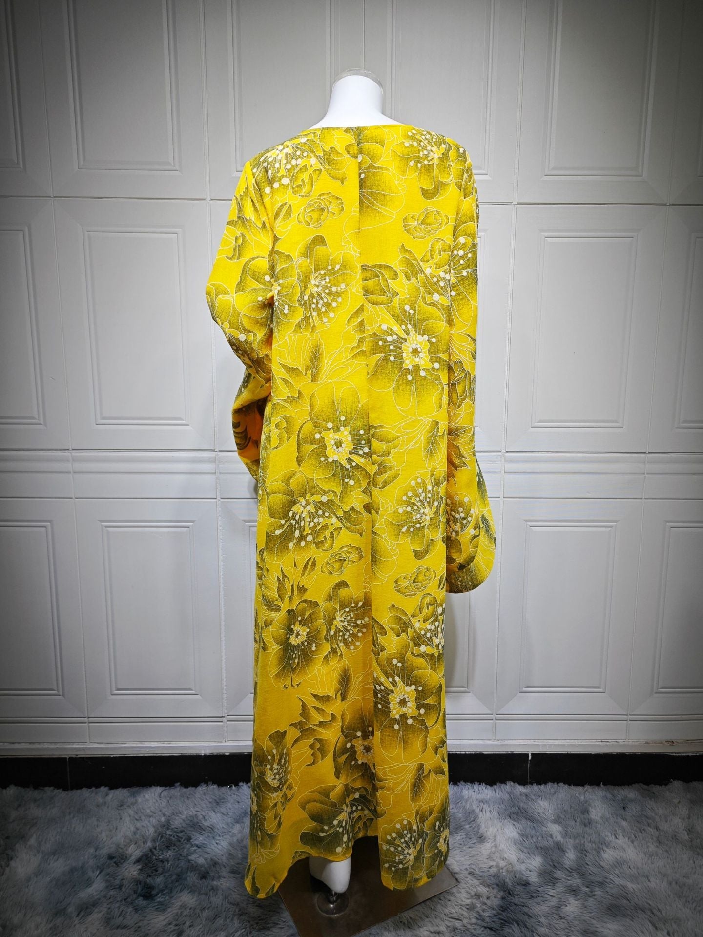 LM6639 Floral Appliqué Embroidered Long Dress