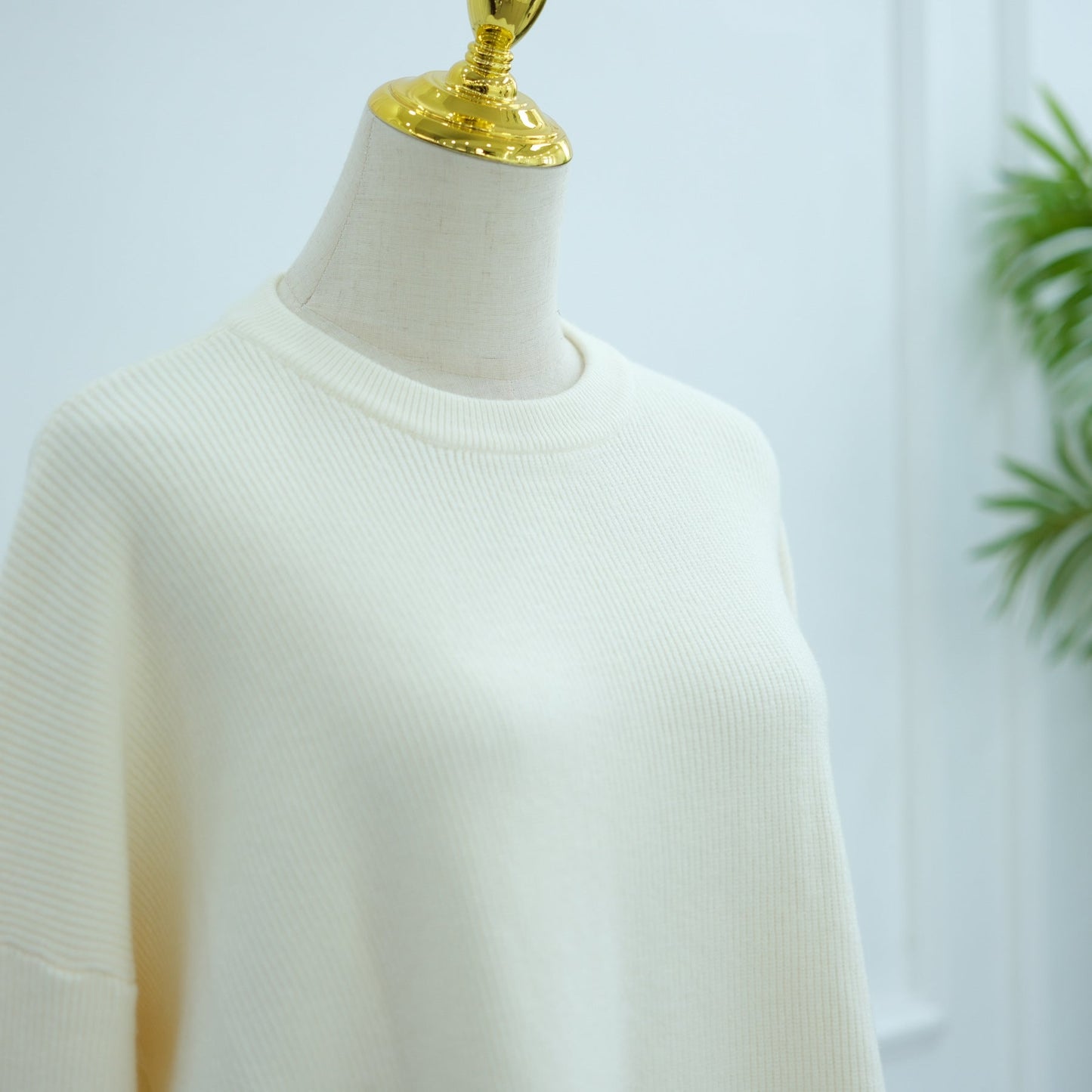 LM6599 Autumn and Winter Thickened Knitted Suit Solid Color Two-piece Suit (excluding Headscarf) Top + Trousers