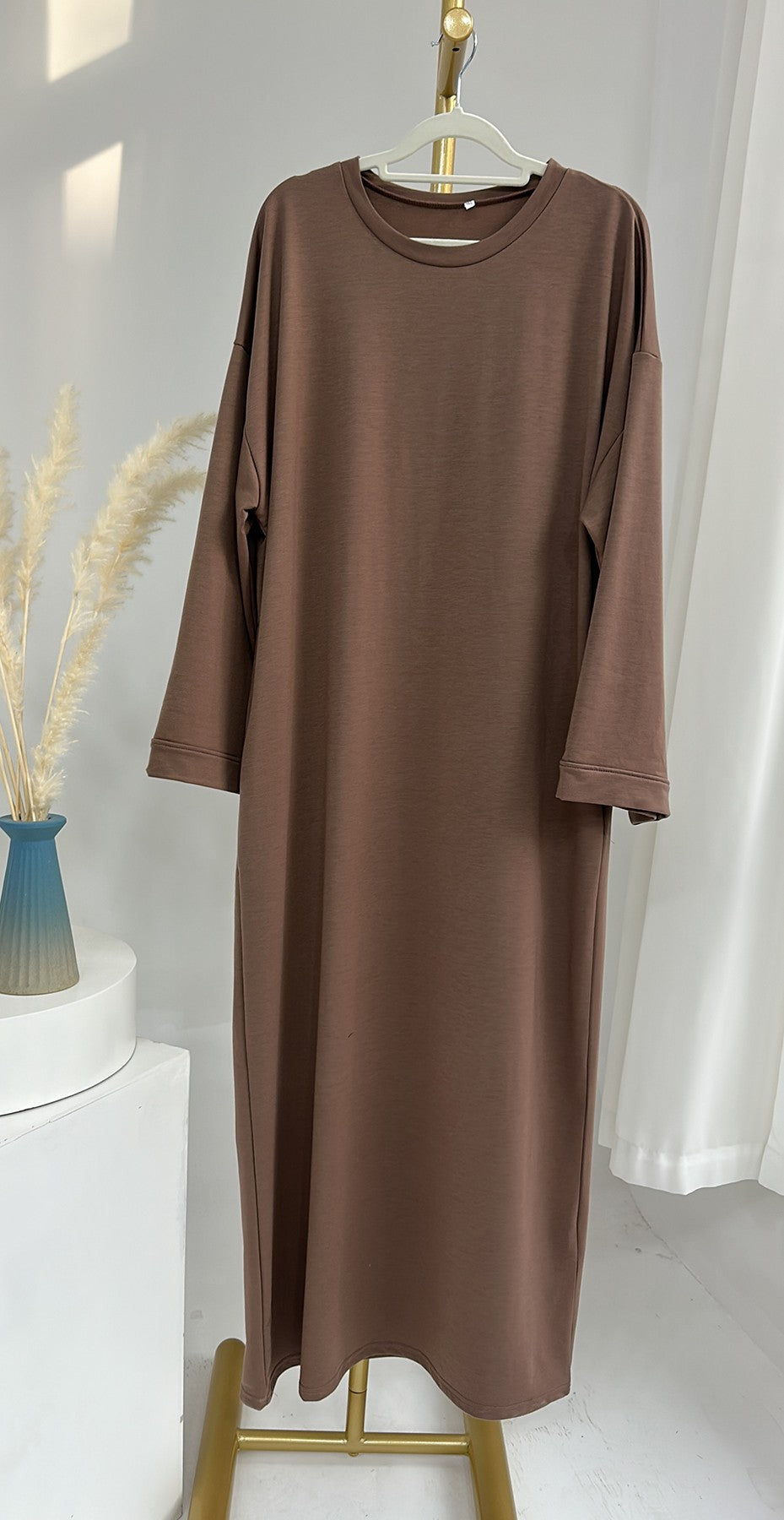 LUMAYA LUMAYA1089 Solid Color Hoodie Dress