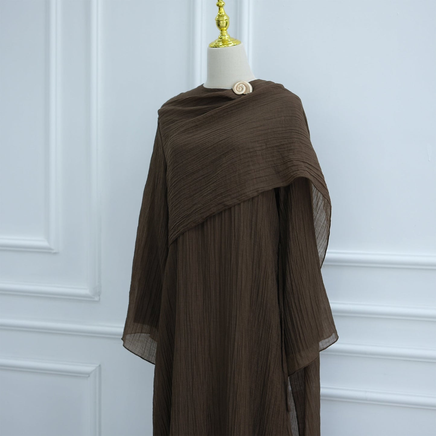 LM6629 Design Solid Color Double Layer Dress