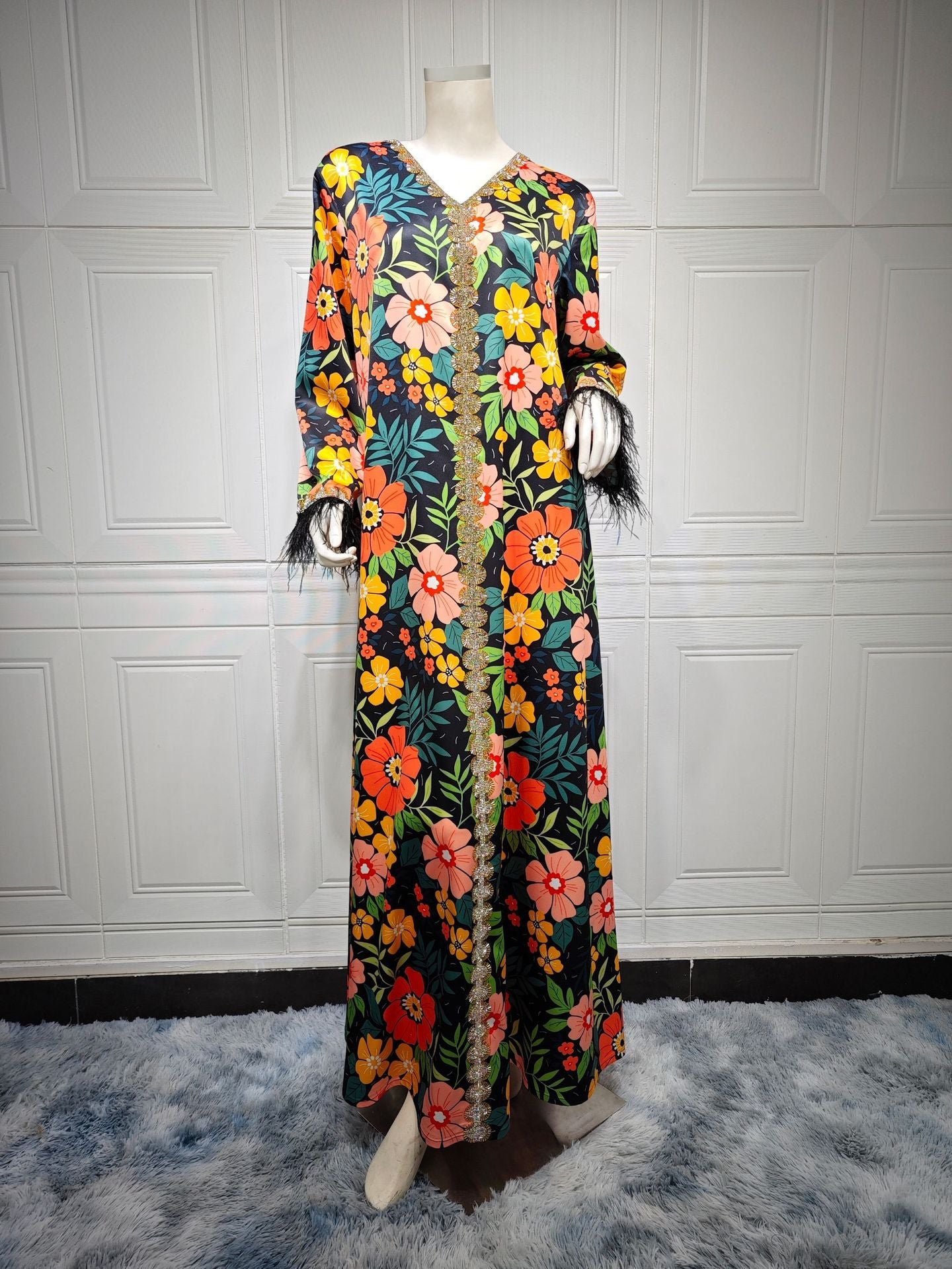 LUMAYA LUMAYA1078 Printed Diamond Camel LMir Dress