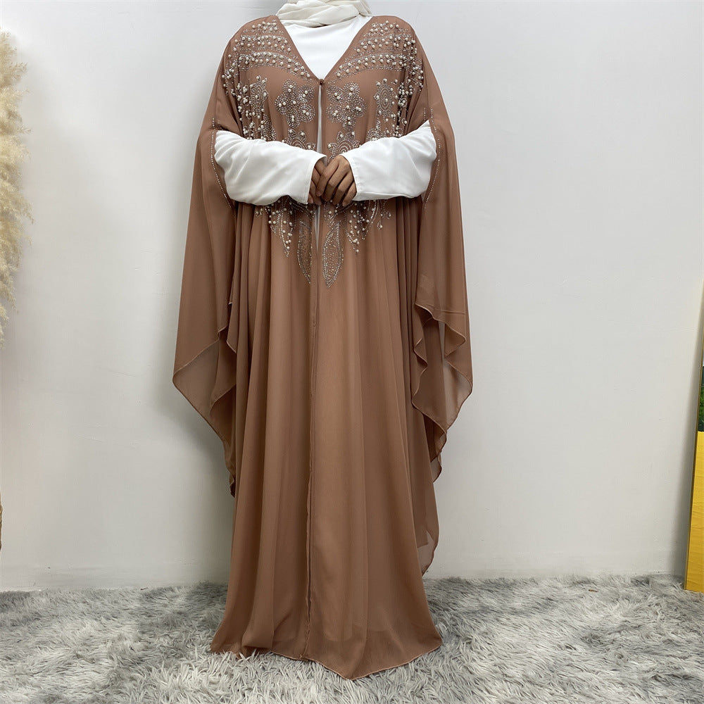 LUMAYA LUMAYA1085 Muslim Rhinestone Cardigan Dress