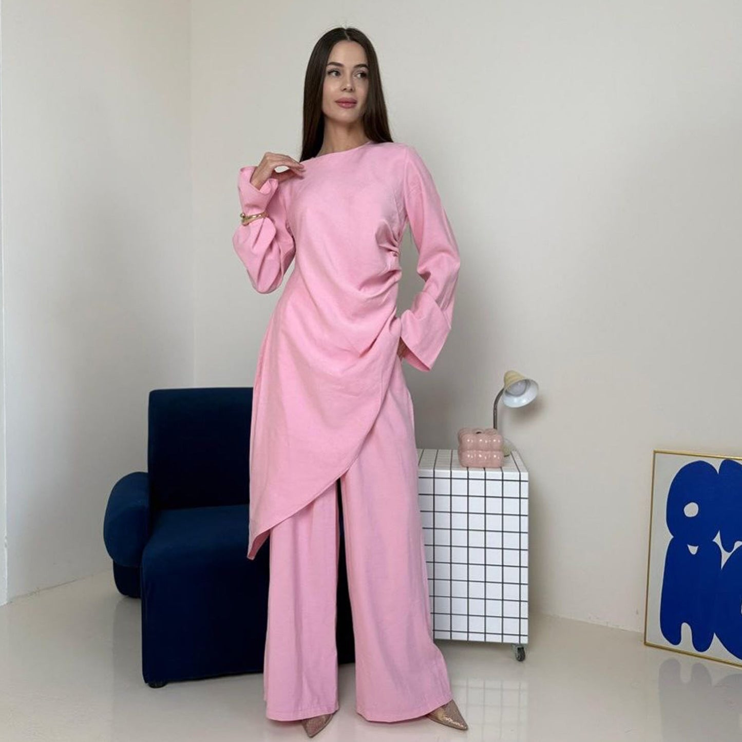 LM6606 Asymmetrical two-piece tunic (with optional headscarf)