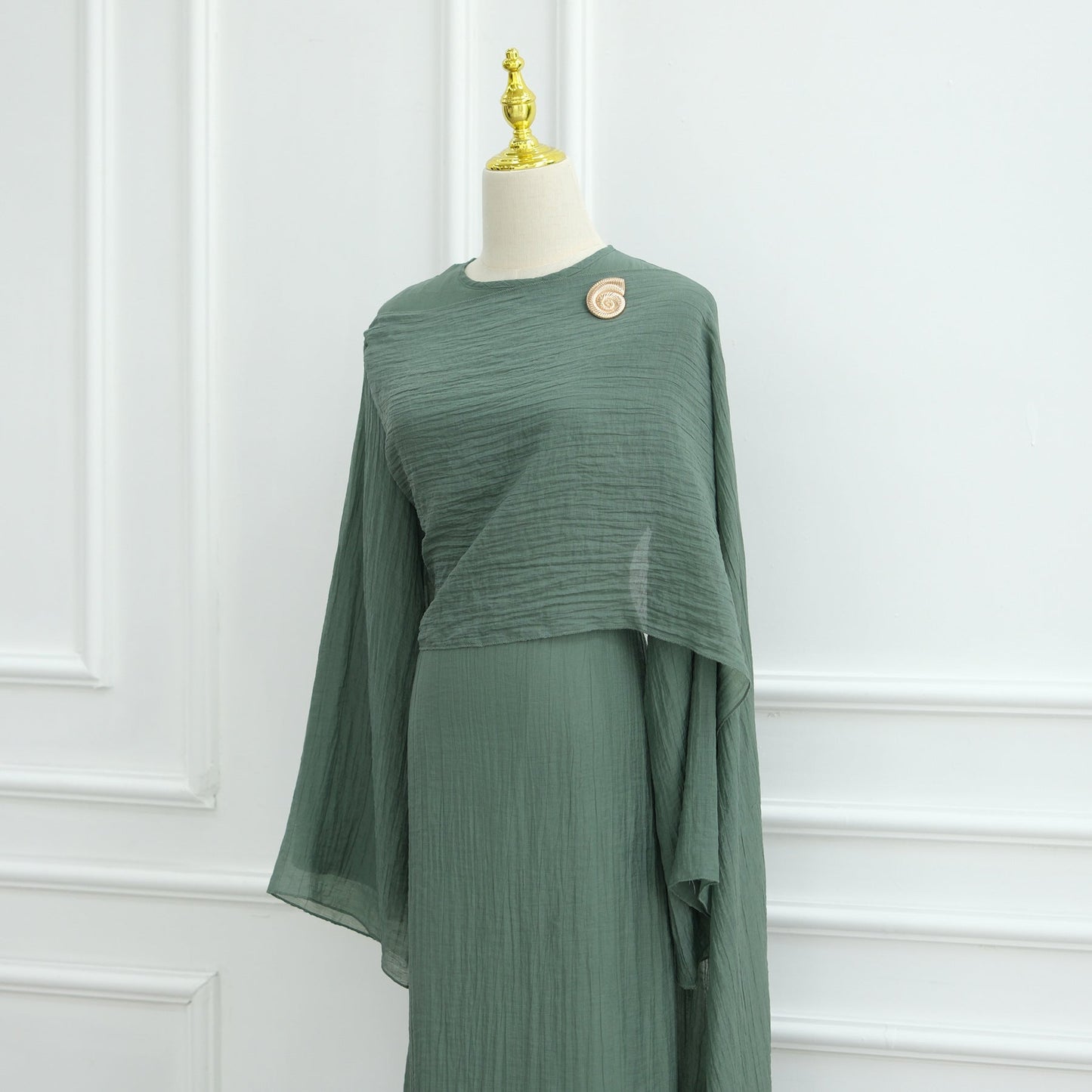 LM6629 Design Solid Color Double Layer Dress