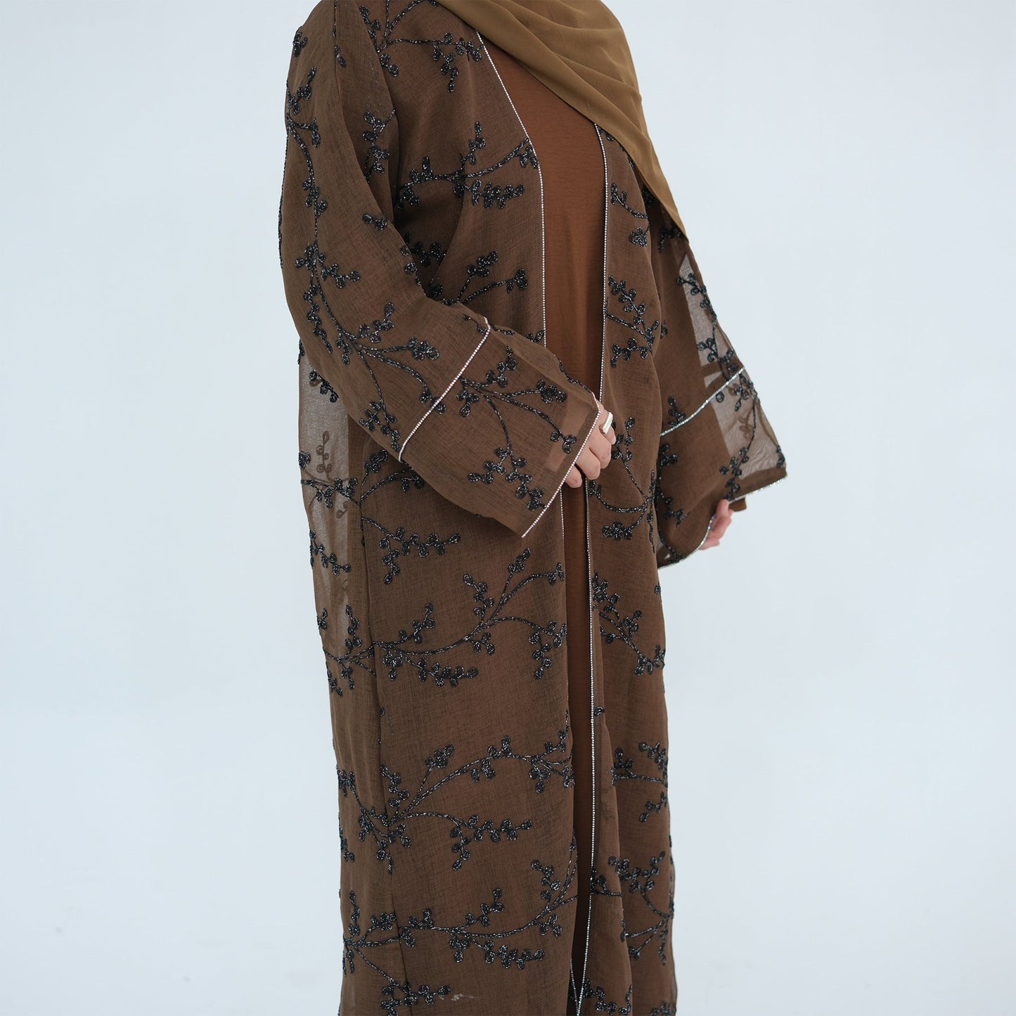 LM6623 Full-body embroidered long cardigan (optional inner layer)