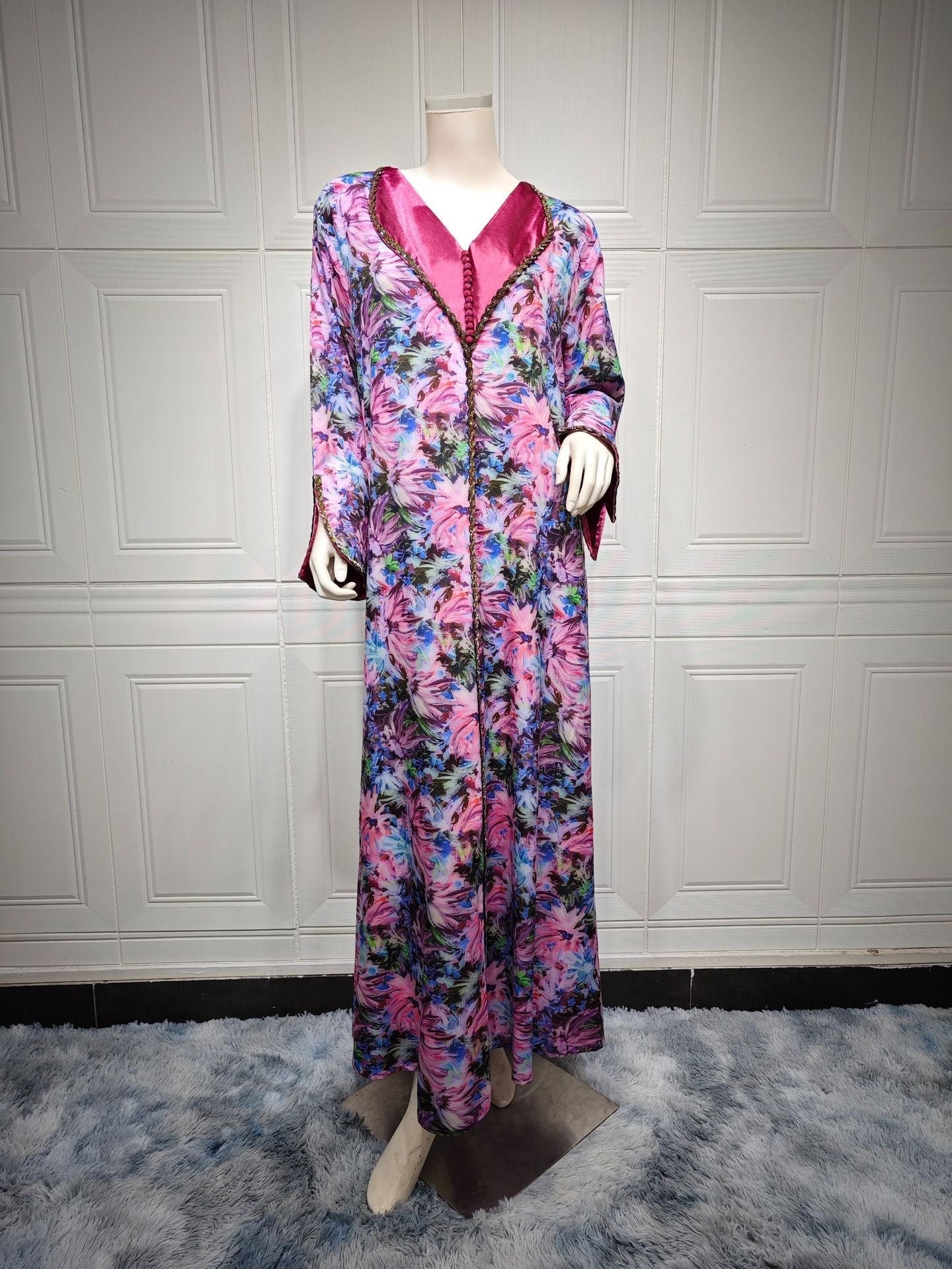 LUMAYA LUMAYA1070 Fashionable Printed Diamond Set Robe