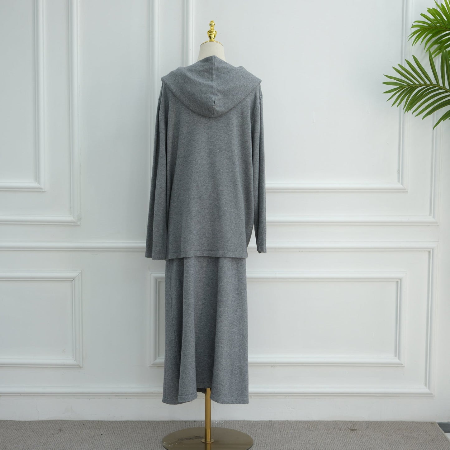 LM6609 Autumn and winter thickened knitted two-piece suit (excluding headscarf)