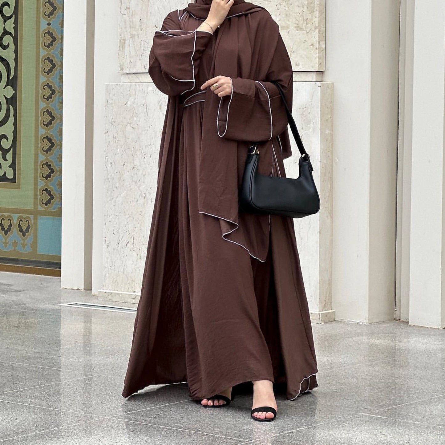 LUMAYA LUMAYA0933 3 Pcs Set Cardigan+Inner Dress+Hijab
