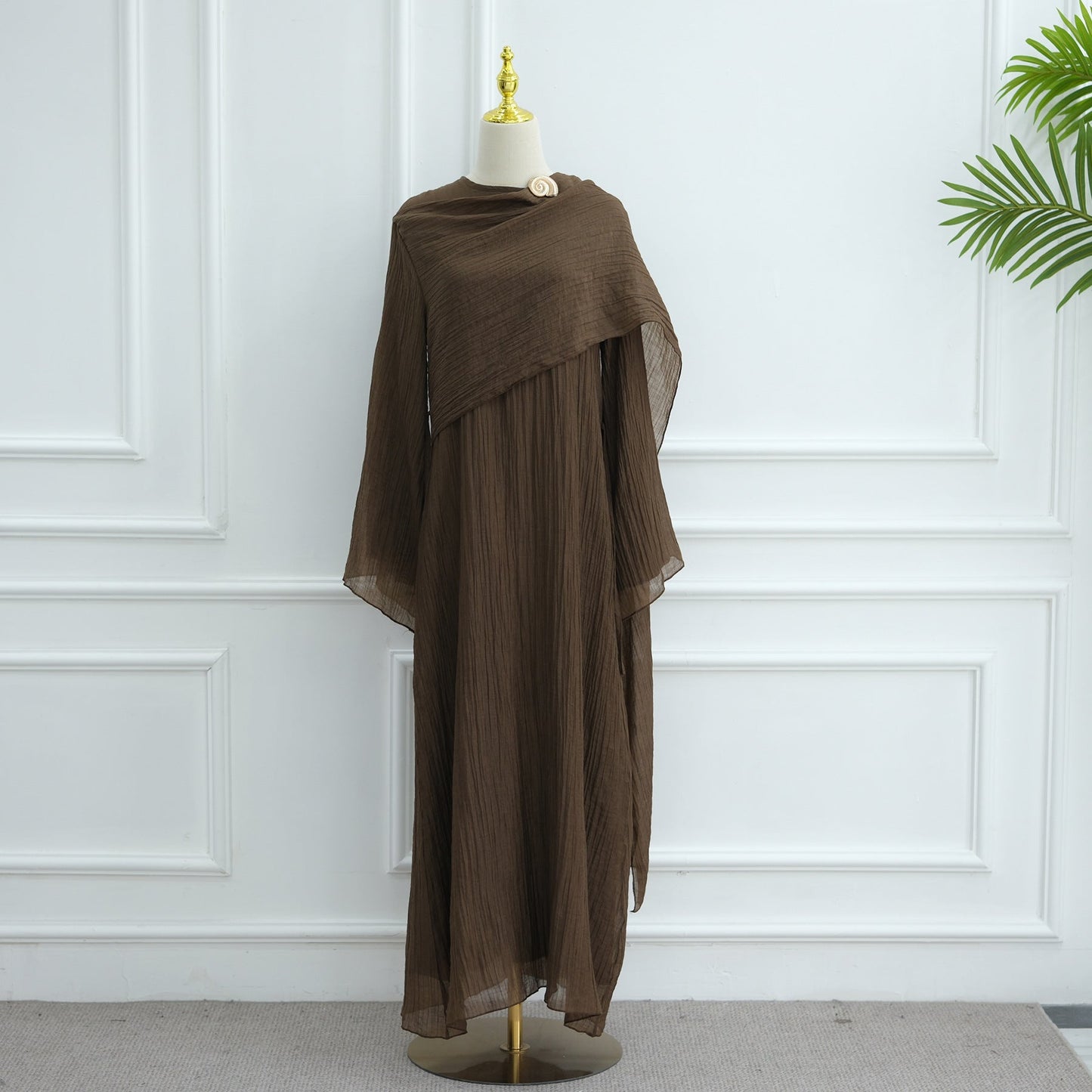 LM6629 Design Solid Color Double Layer Dress