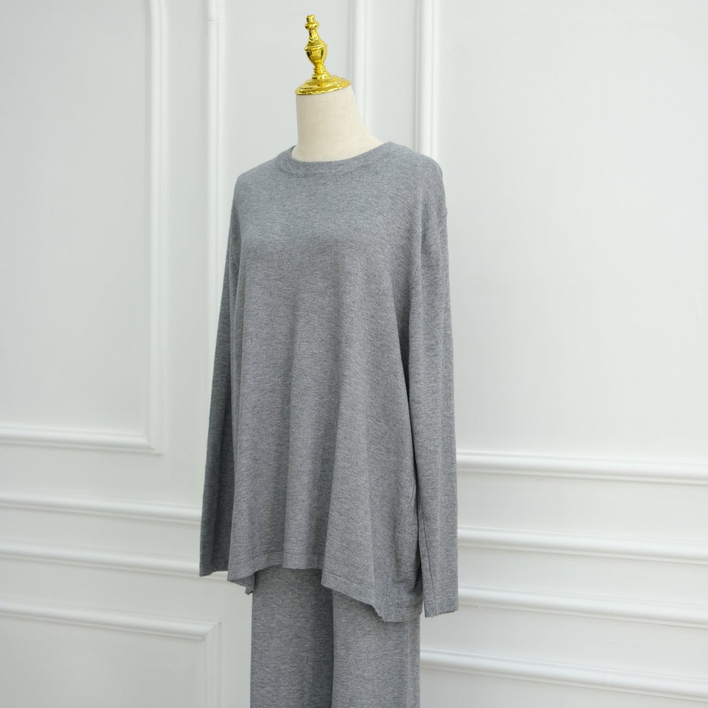 LM6593 Soft knitted home set | Simple solid color two-piece set