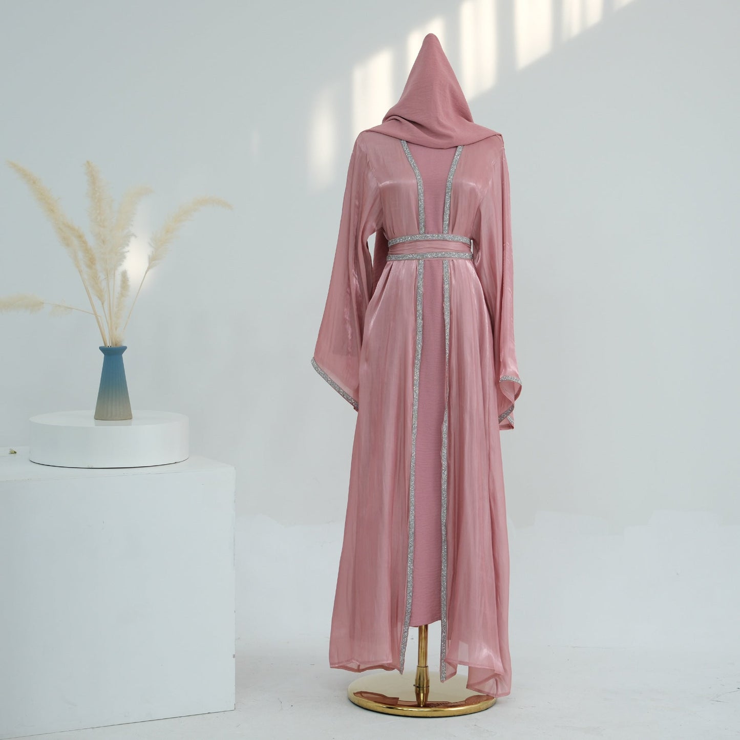 LUMAYA LM1185 3pcs Set Cardigan+Inner Dress+Hijab