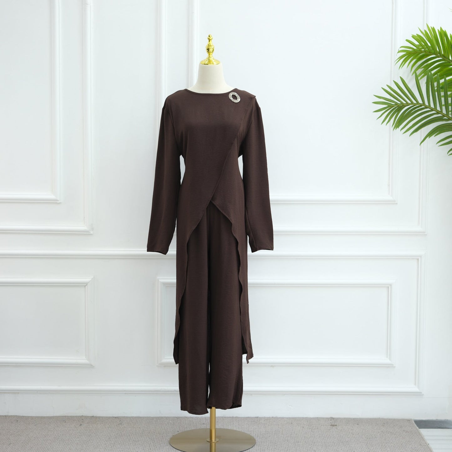 LM6605 Stylish asymmetrical two-piece set (with optional headscarf)