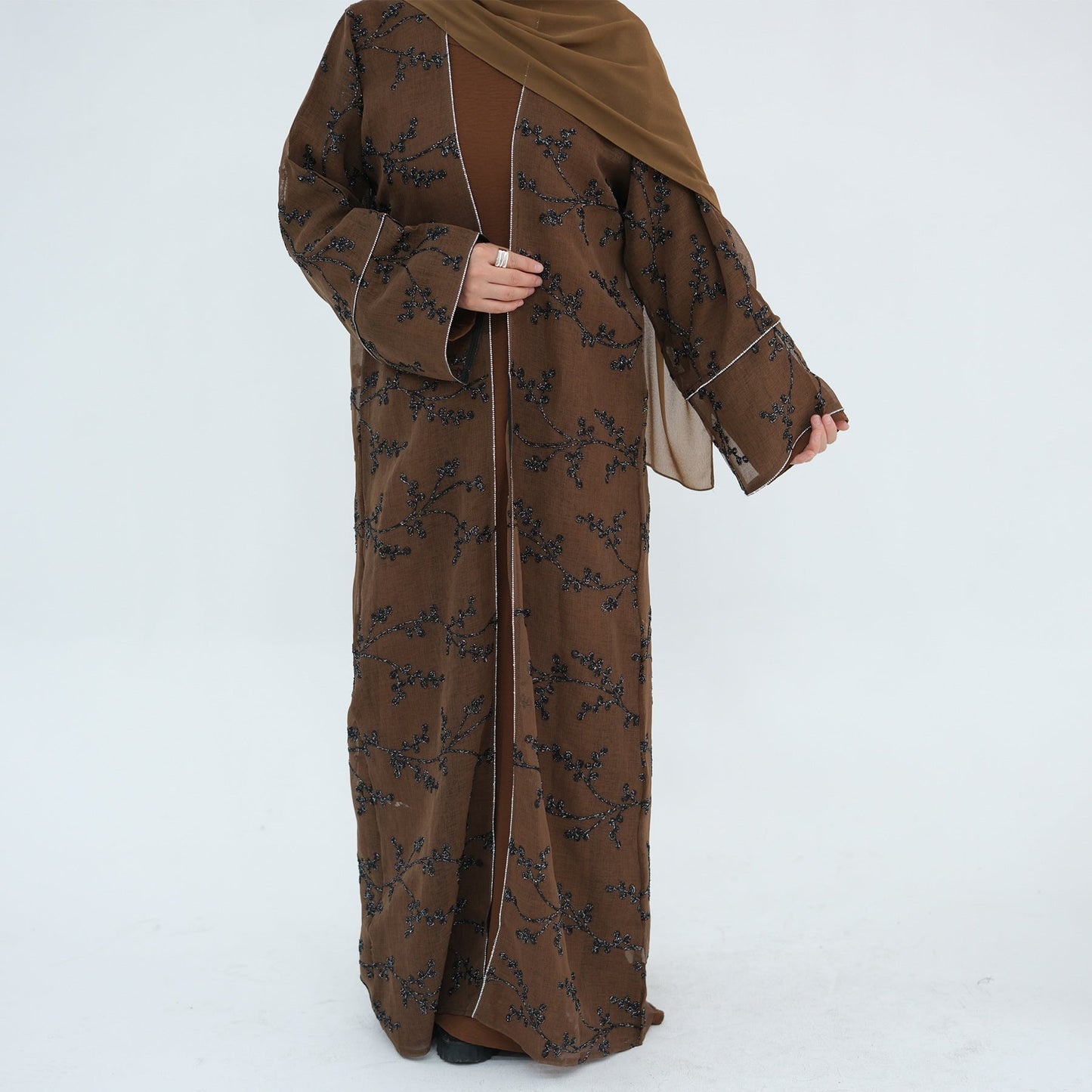 LM6623 Full-body embroidered long cardigan (optional inner layer)