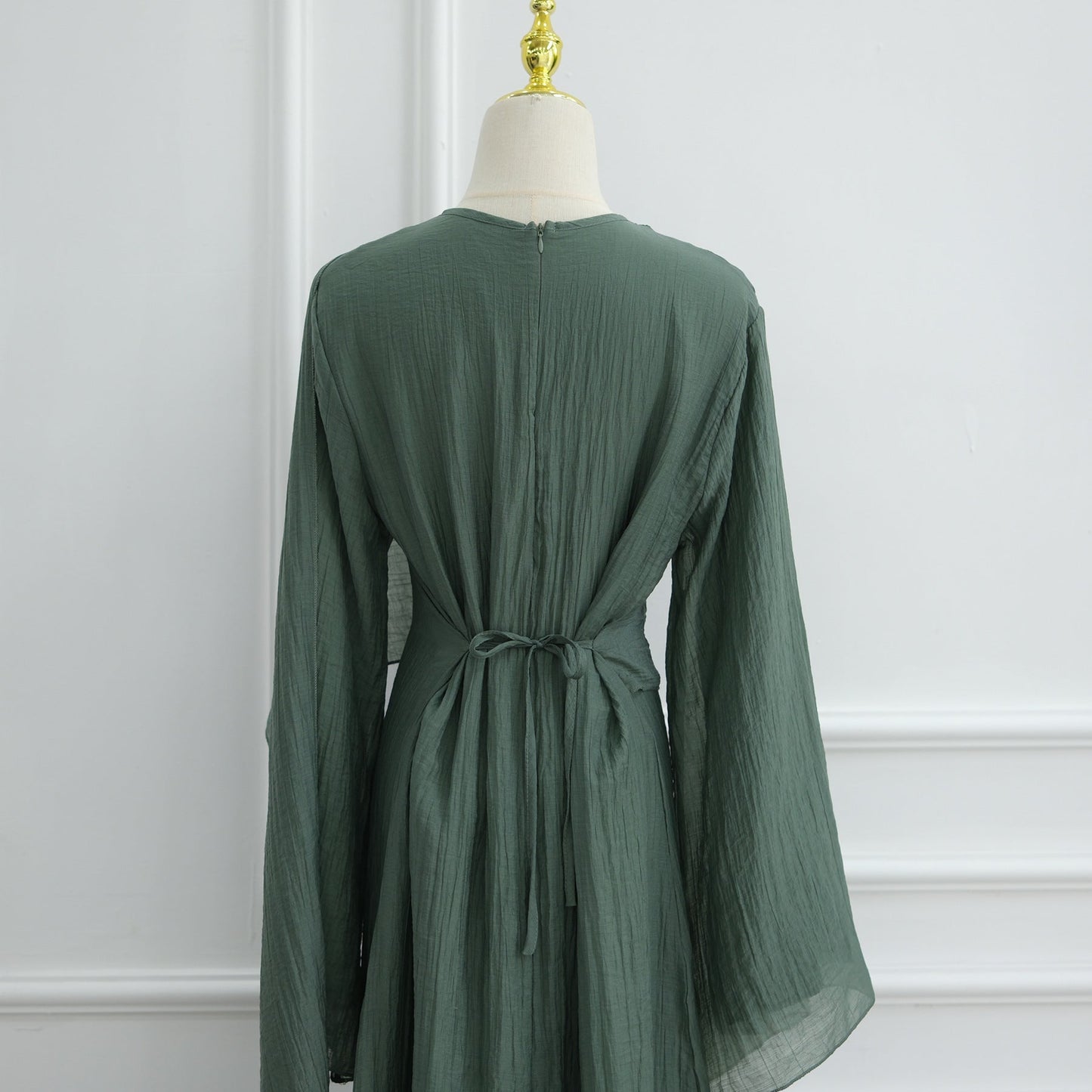 LM6629 Design Solid Color Double Layer Dress