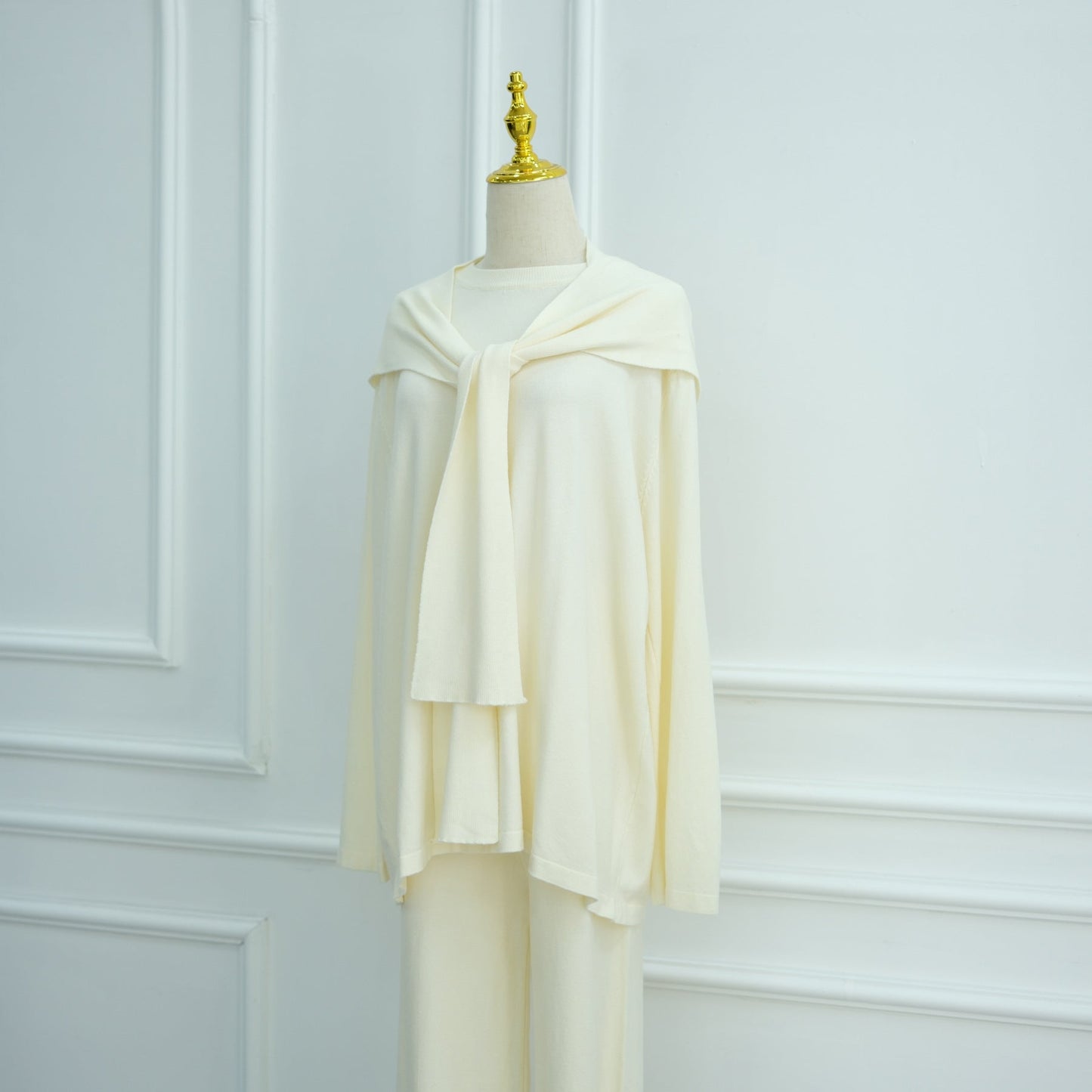 LM6593 Soft knitted home set | Simple solid color two-piece set