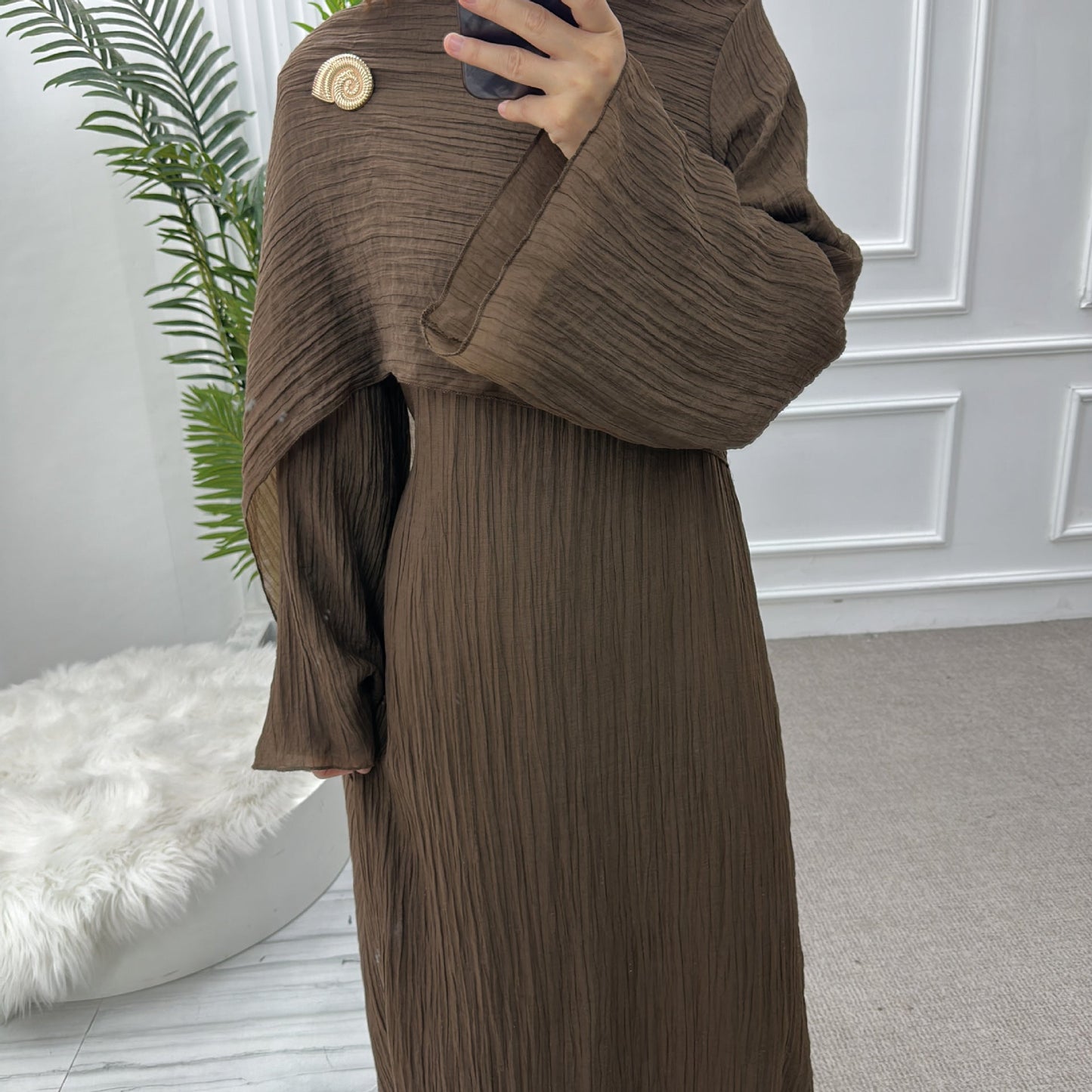 LM6629 Design Solid Color Double Layer Dress