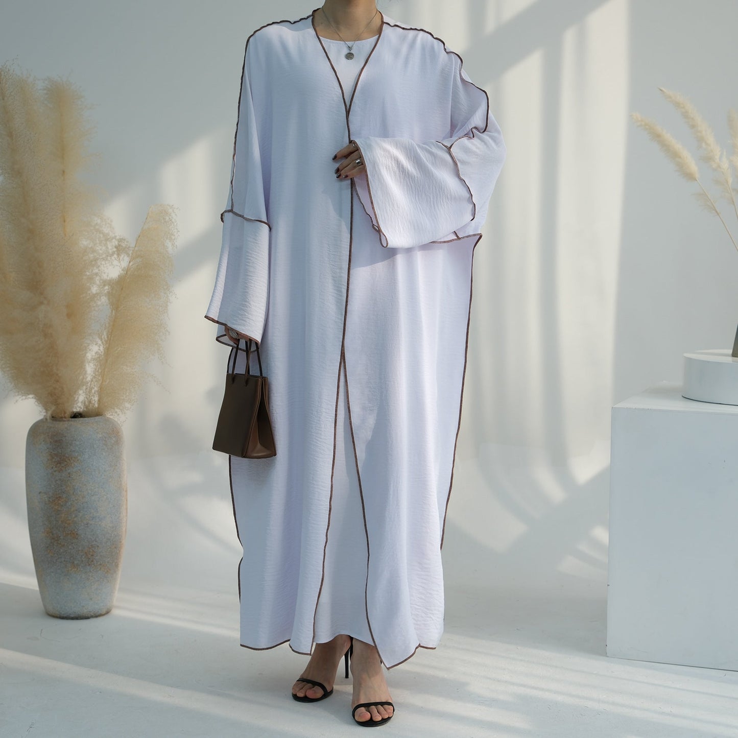 LUMAYA LM1095 3pcs Set Cardigan+without Sleeves Inner Dress+Hijab
