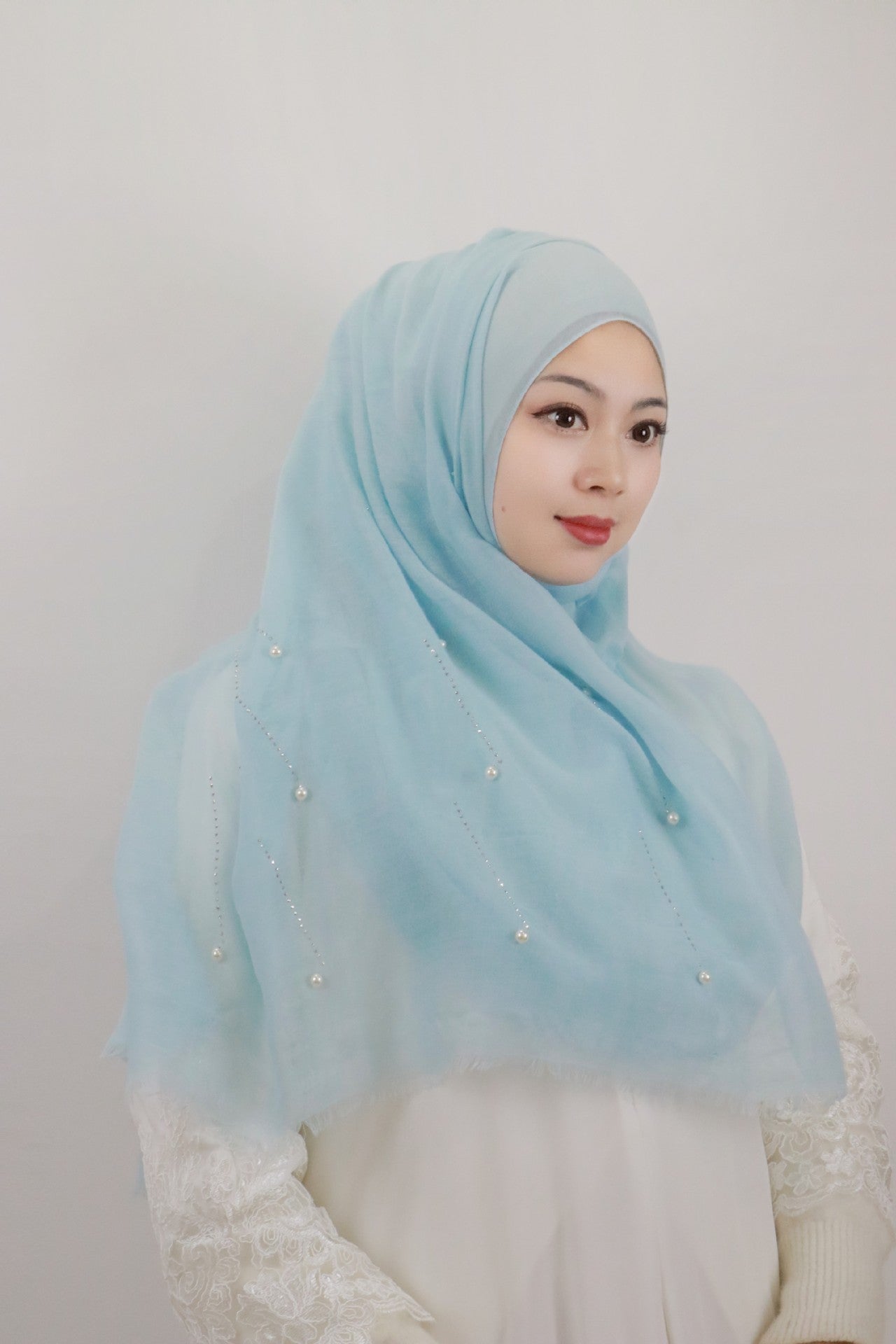 LUMAYA LM1106 Solid Color Scarf Long Beaded SLMwl Headband