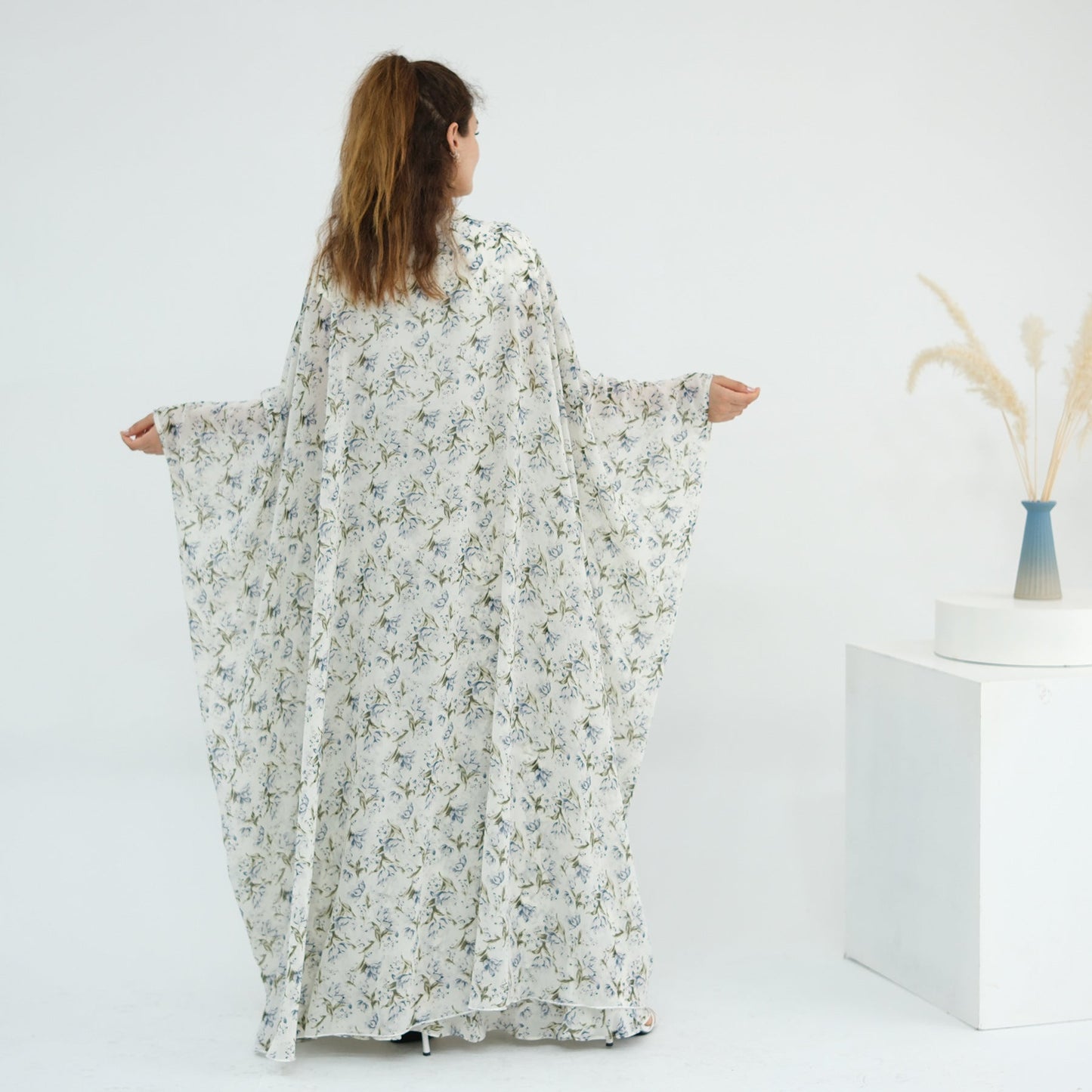 LM6580 Printed cardigan and skirt two-piece set