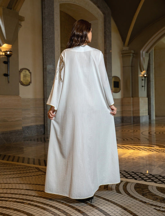 LM6659  Long-sleeved Sequined Embroidered Patchwork Dress with A Light Silhouette and Soft Color Scheme.