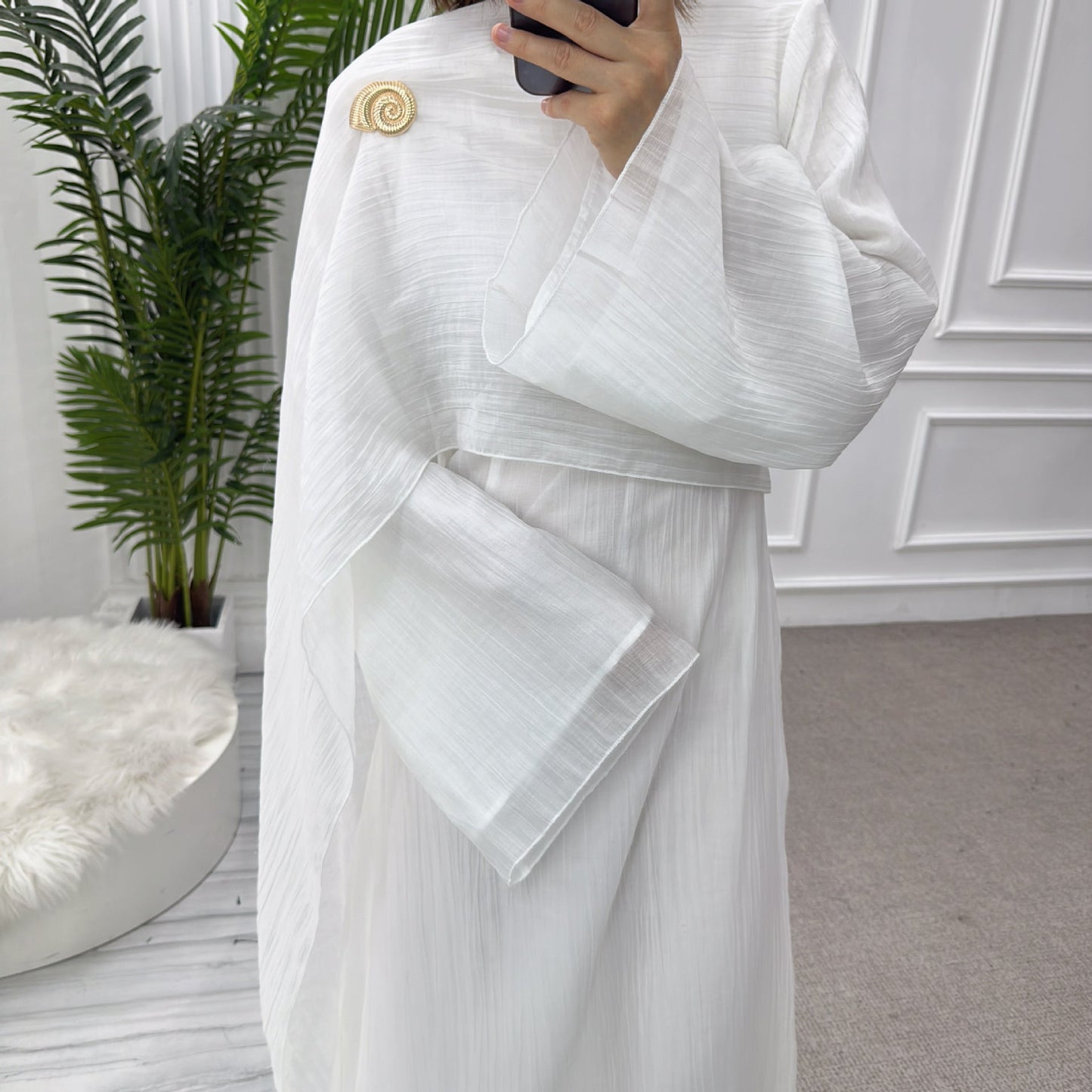 LM6629 Design Solid Color Double Layer Dress