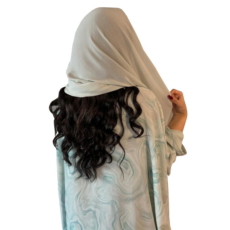 LM6635 Abaya chiffon printed two-piece set (including headscarf)