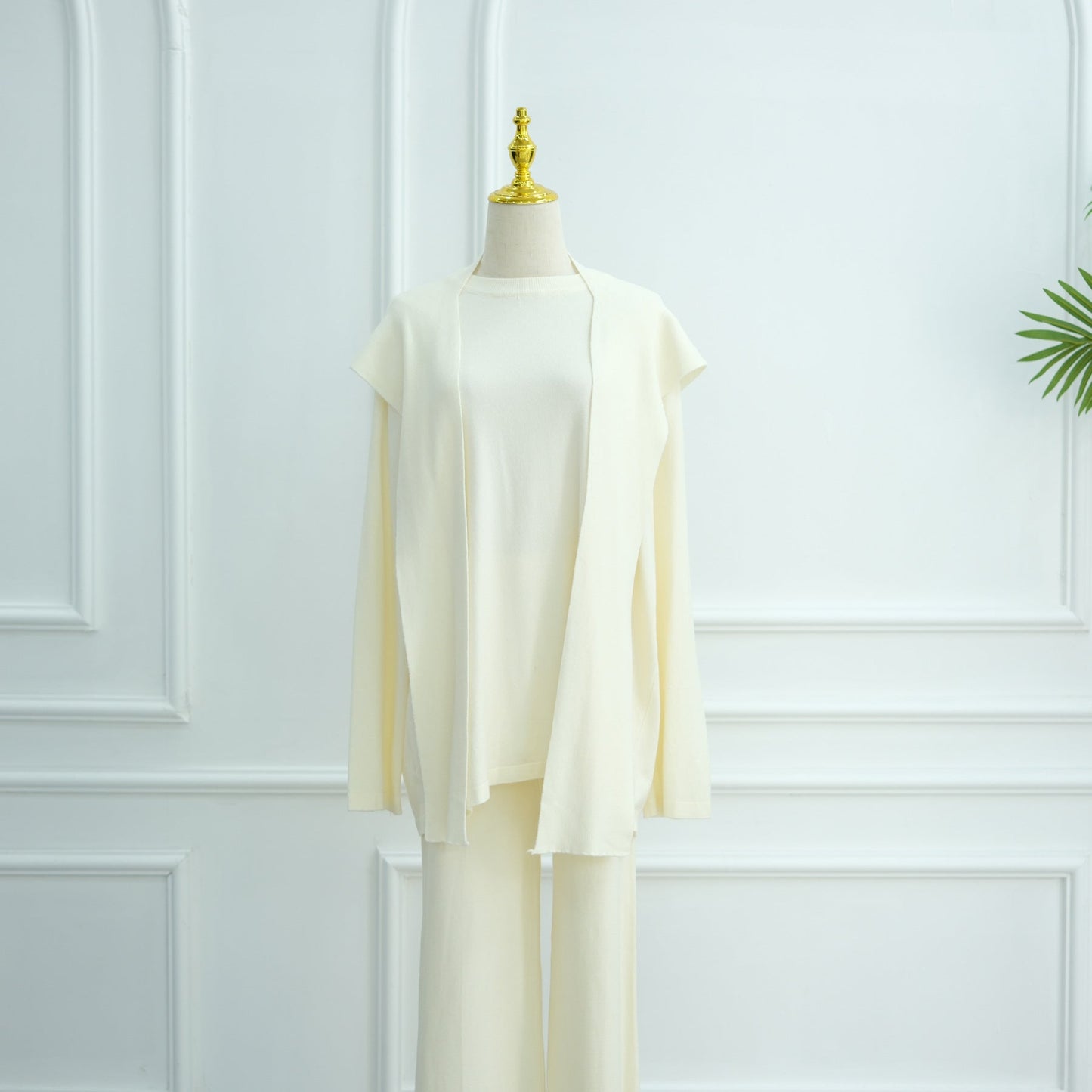 LM6593 Soft knitted home set | Simple solid color two-piece set
