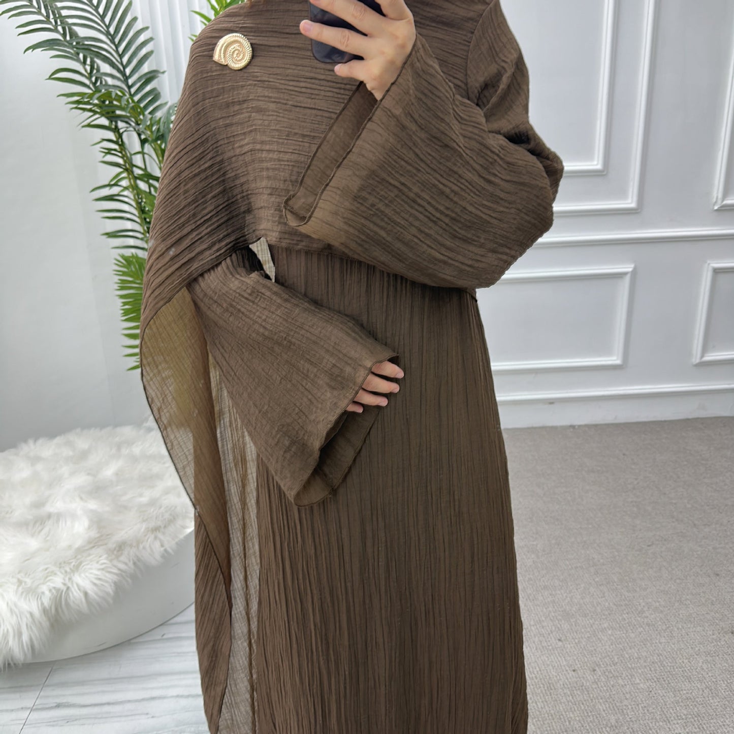 LM6629 Design Solid Color Double Layer Dress